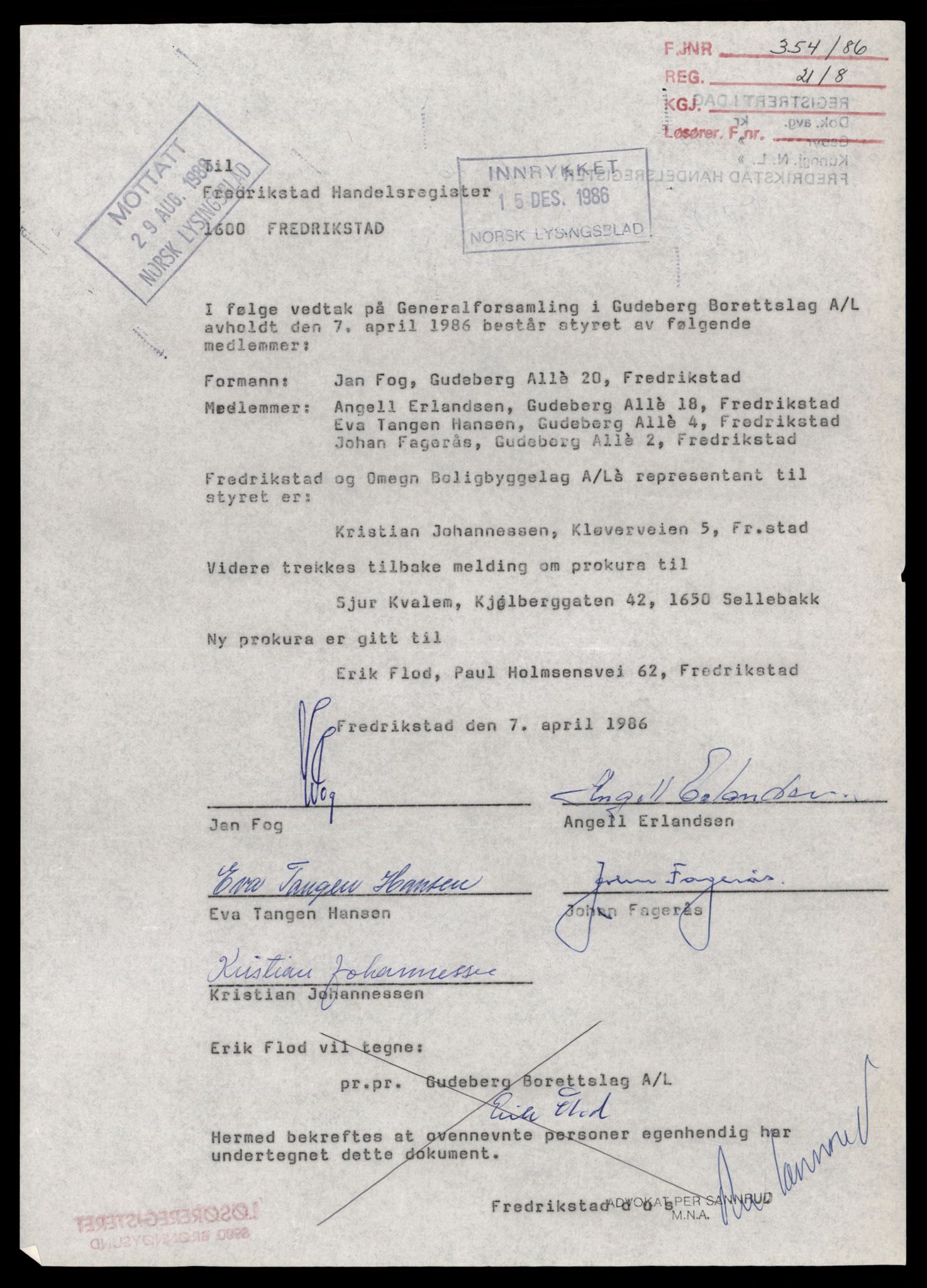 Fredrikstad tingrett, SAT/A-10473/K/Kb/Kbb/L0021: Enkeltmannsforetak, aksjeselskap og andelslag, Gu-Gå, 1944-1990, p. 1