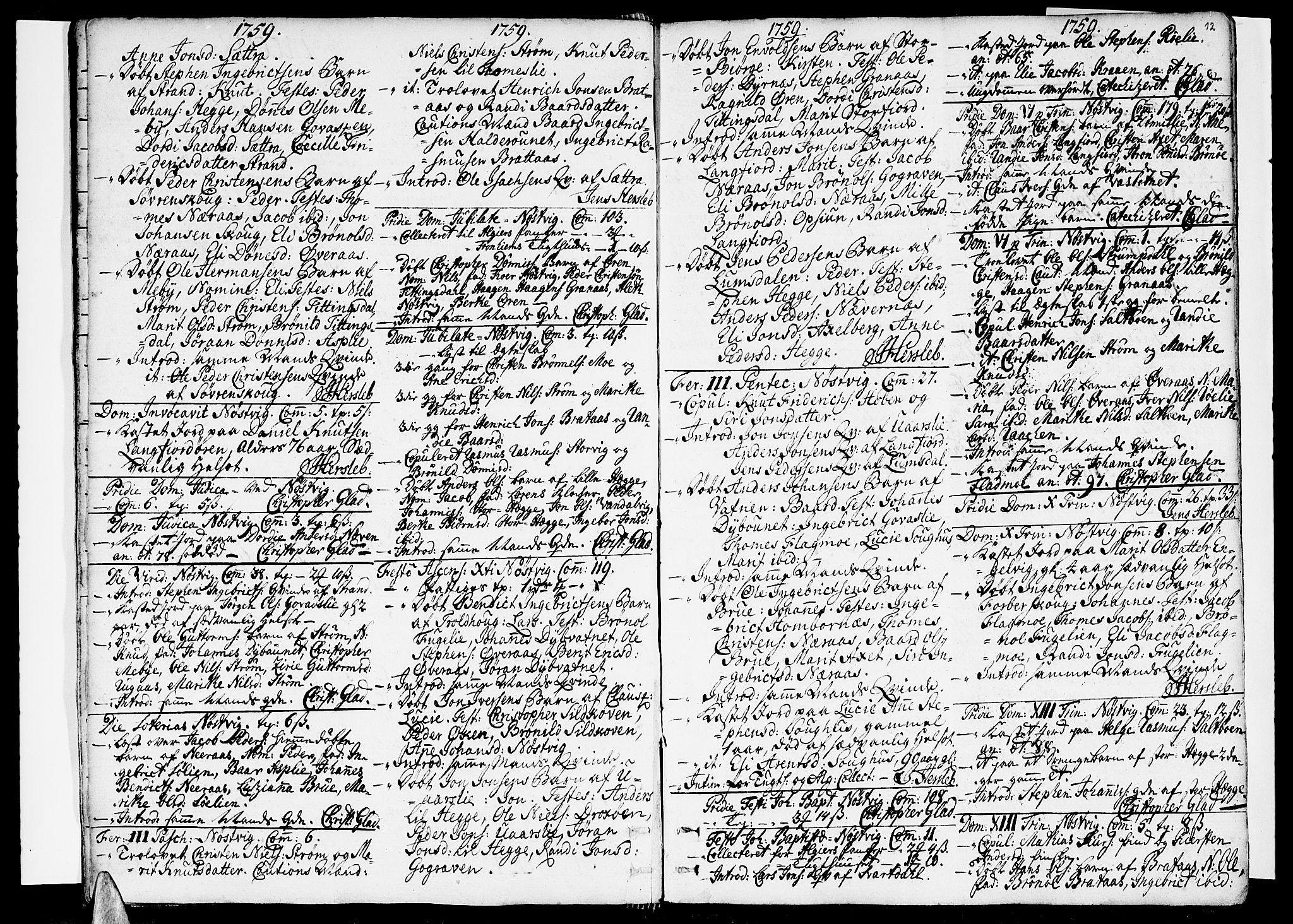 Ministerialprotokoller, klokkerbøker og fødselsregistre - Nordland, SAT/A-1459/814/L0222: Parish register (official) no. 814A03, 1752-1819, p. 12