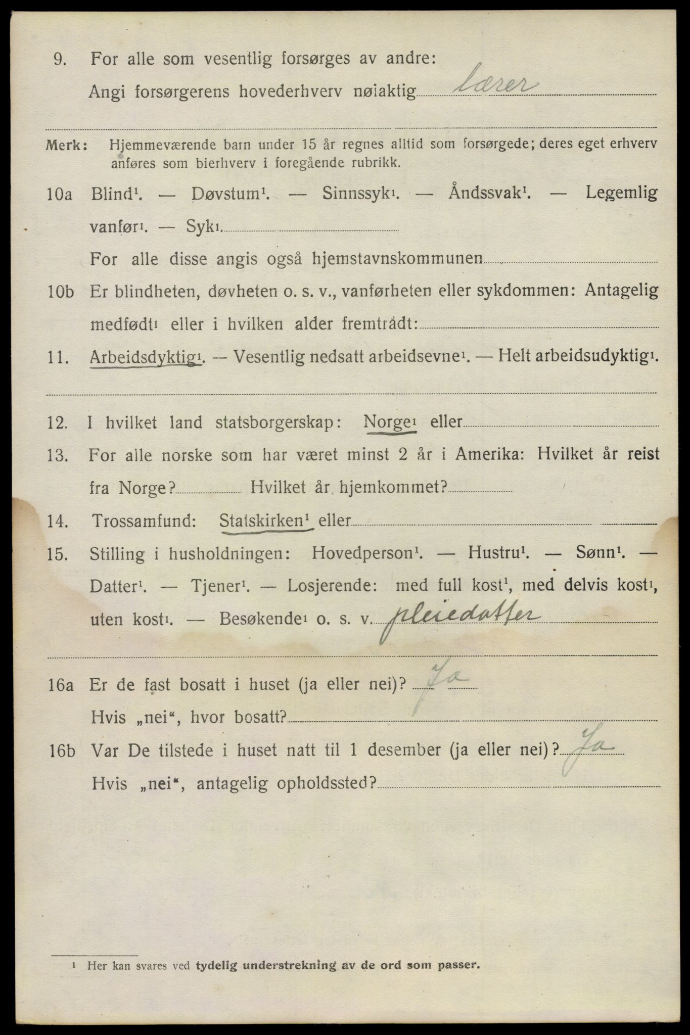 SAO, 1920 census for Rygge, 1920, p. 9560