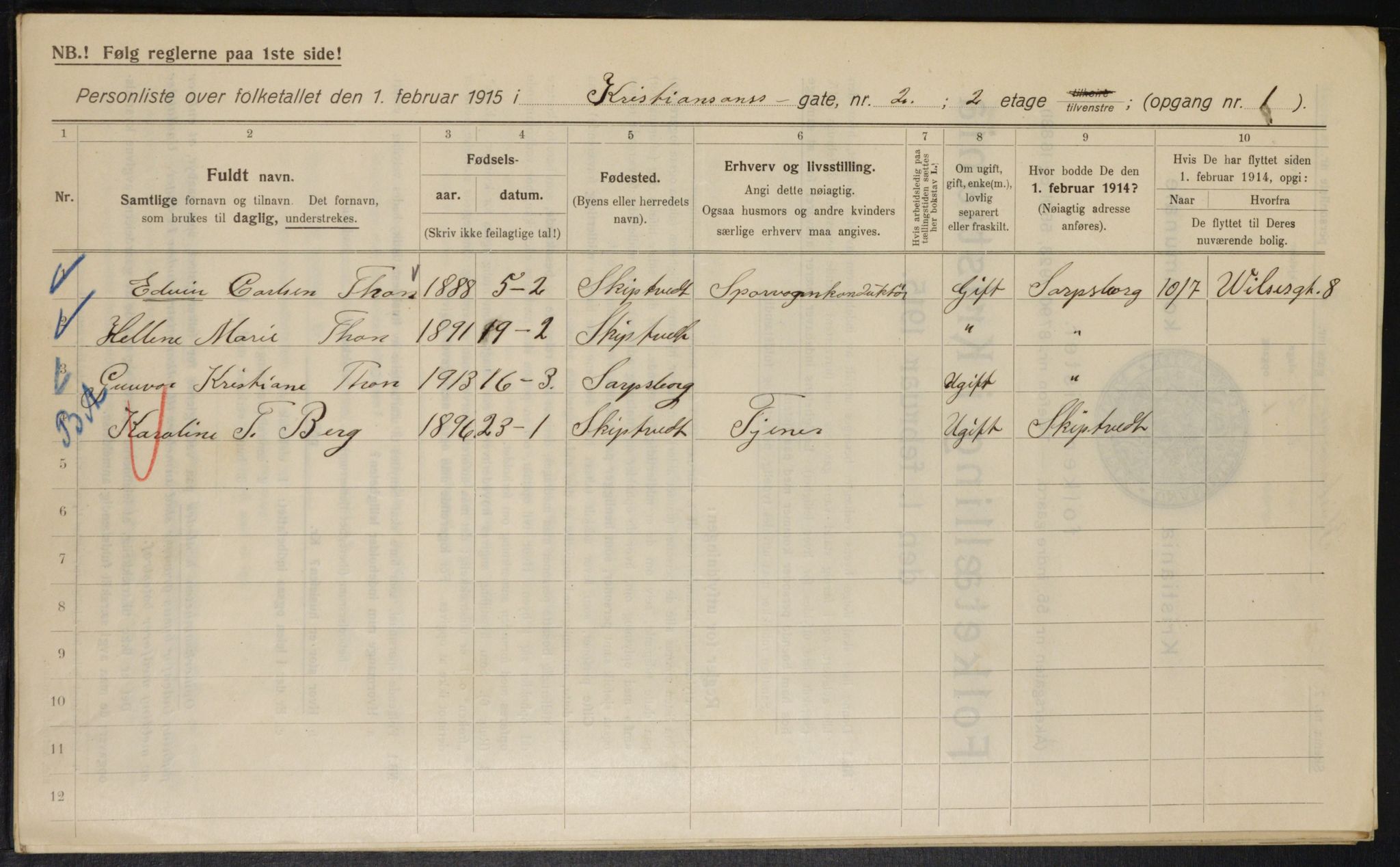 OBA, Municipal Census 1915 for Kristiania, 1915, p. 53750