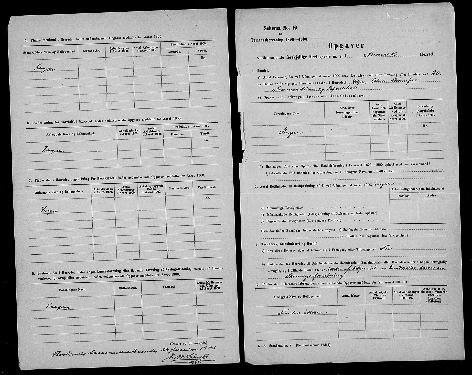 Statistisk sentralbyrå, Næringsøkonomiske emner, Generelt - Amtmennenes femårsberetninger, AV/RA-S-2233/F/Fa/L0092: --, 1896-1900, p. 200