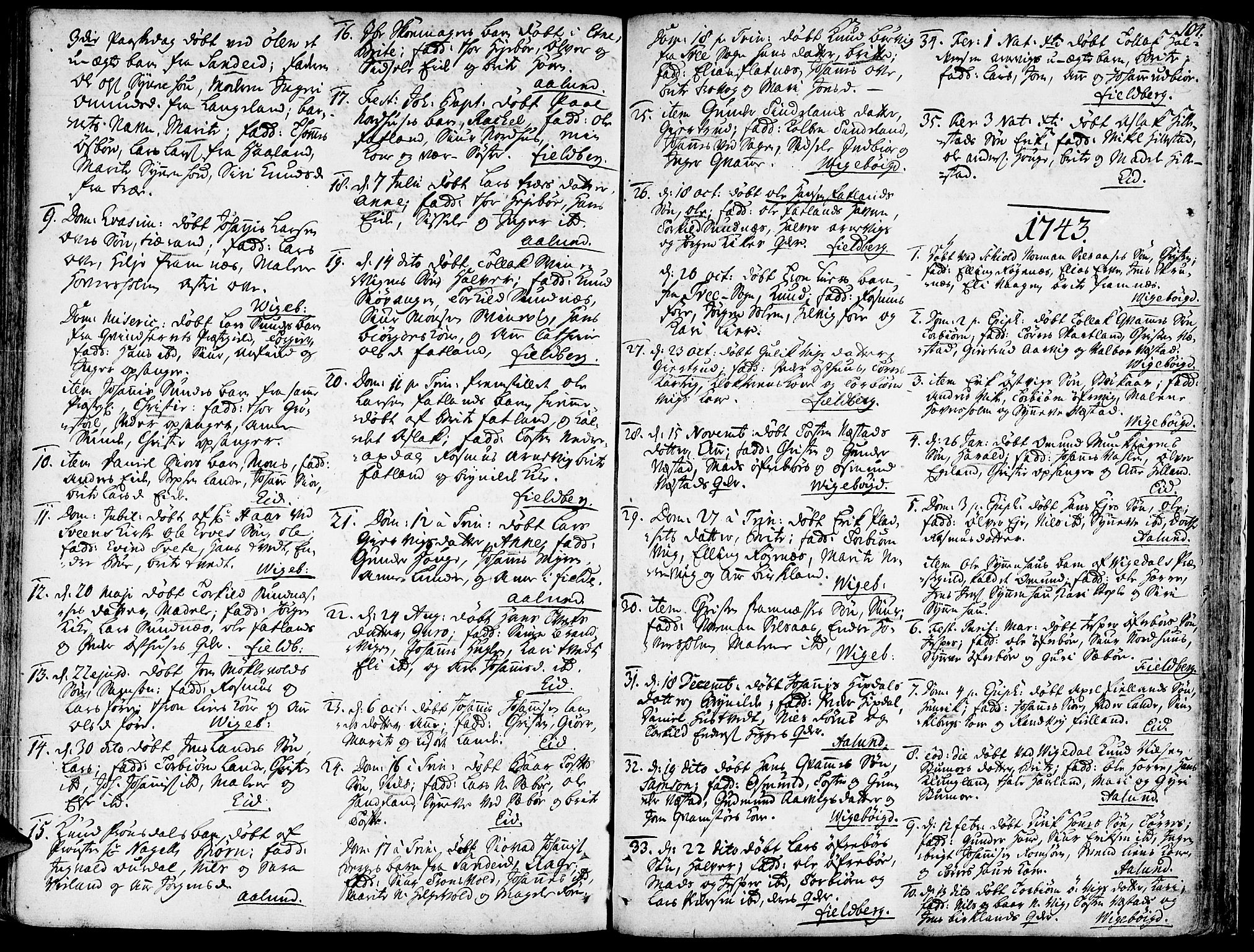 Fjelberg sokneprestembete, SAB/A-75201/H/Haa: Parish register (official) no. A 1, 1739-1759, p. 104