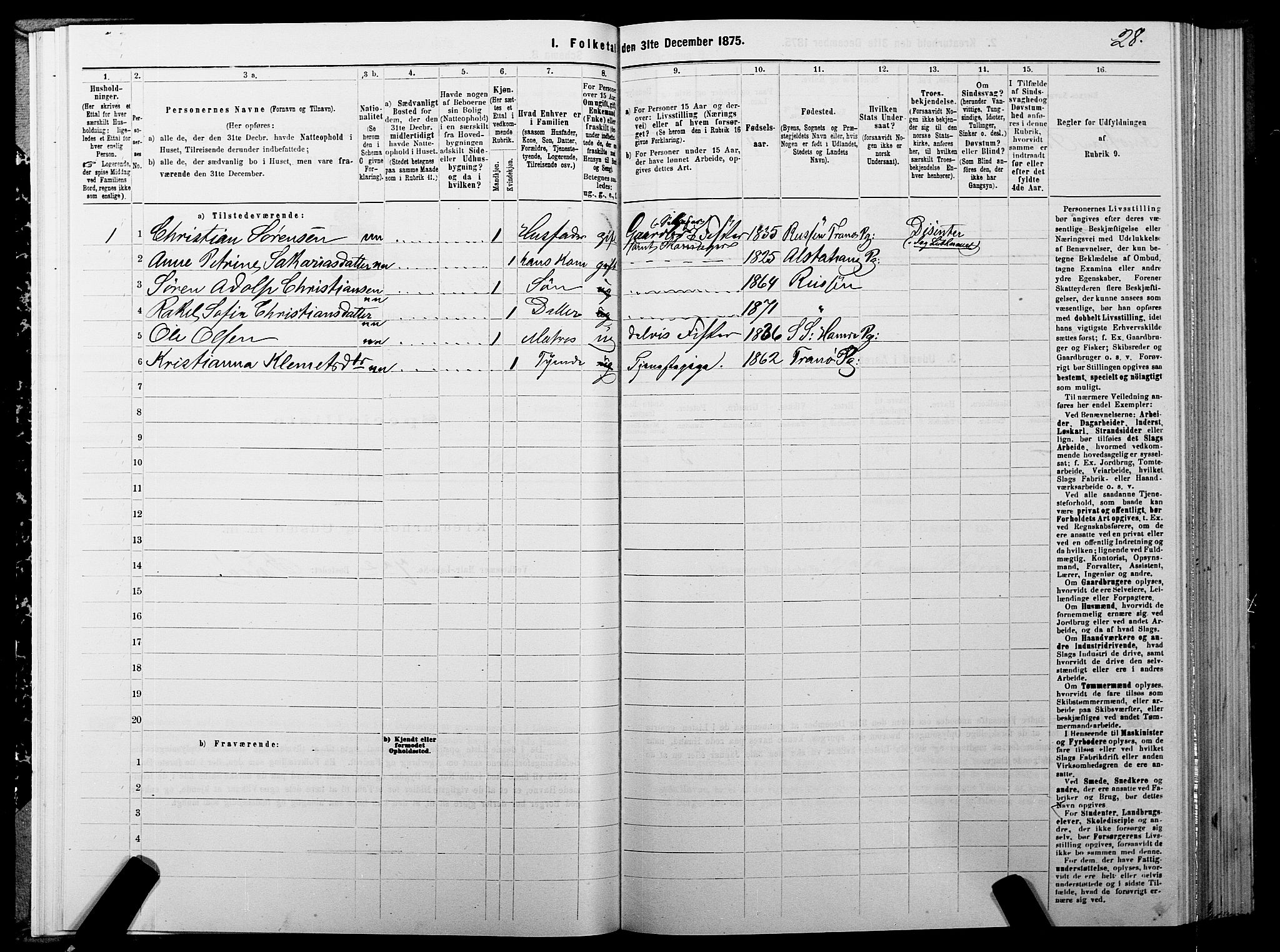 SATØ, 1875 census for 1927P Tranøy, 1875, p. 1028