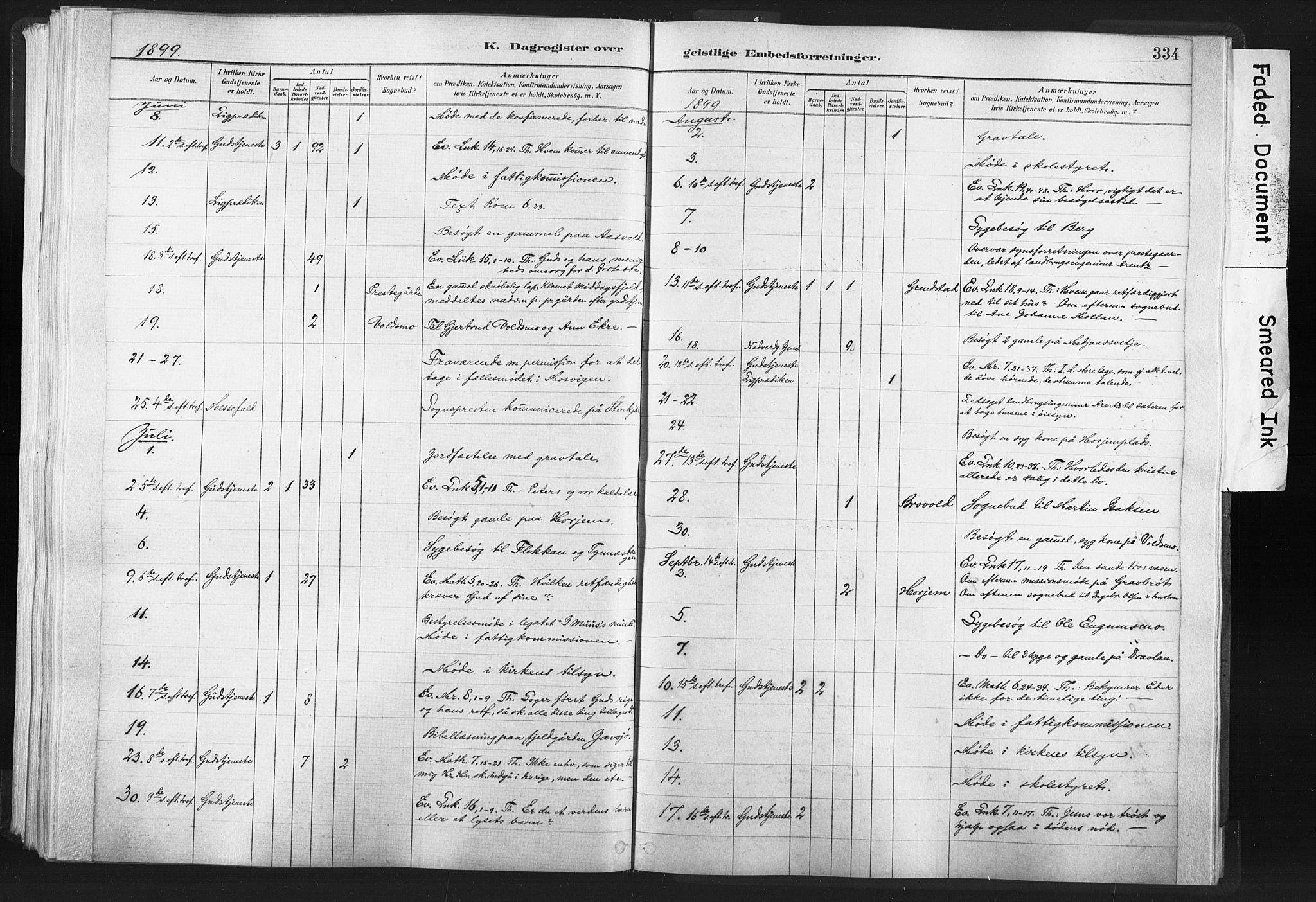 Ministerialprotokoller, klokkerbøker og fødselsregistre - Nord-Trøndelag, AV/SAT-A-1458/749/L0474: Parish register (official) no. 749A08, 1887-1903, p. 334