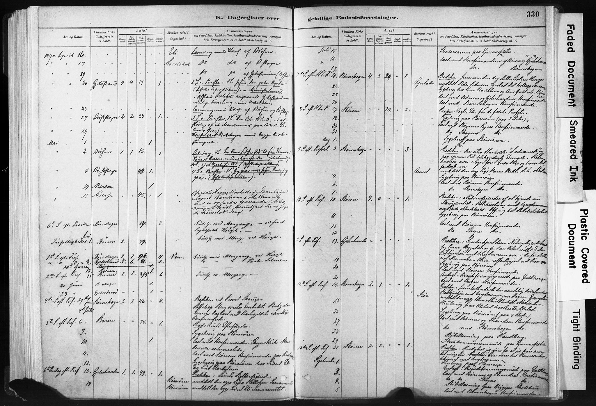 Ministerialprotokoller, klokkerbøker og fødselsregistre - Sør-Trøndelag, SAT/A-1456/665/L0773: Parish register (official) no. 665A08, 1879-1905, p. 330