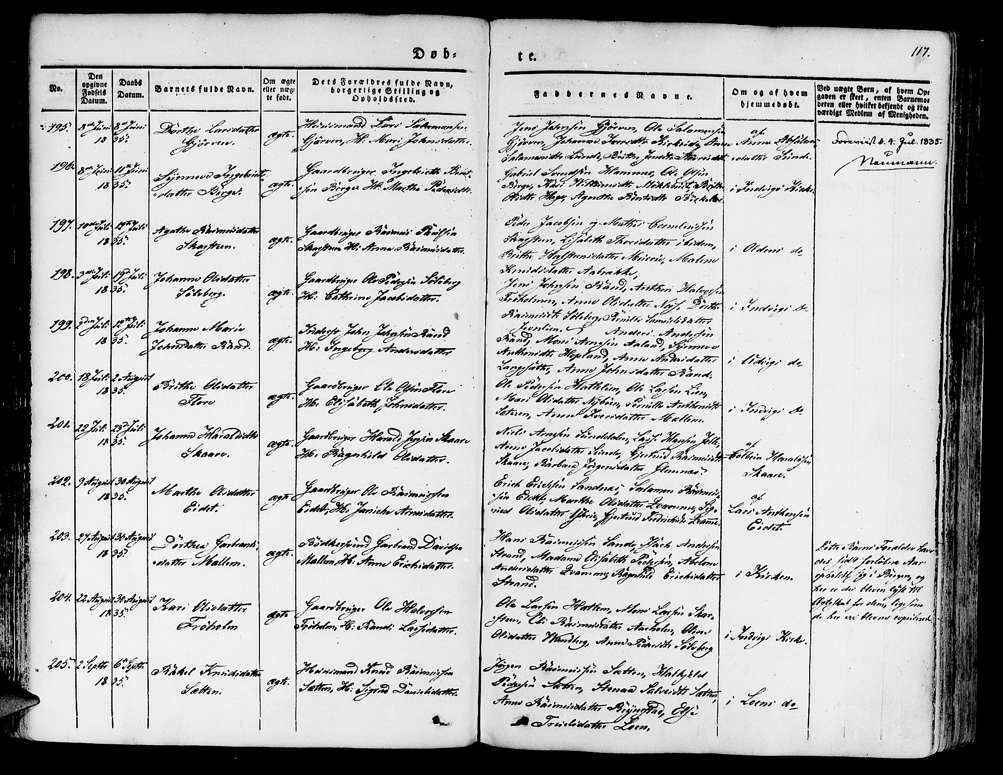 Innvik sokneprestembete, AV/SAB-A-80501: Parish register (official) no. A 4I, 1831-1846, p. 117