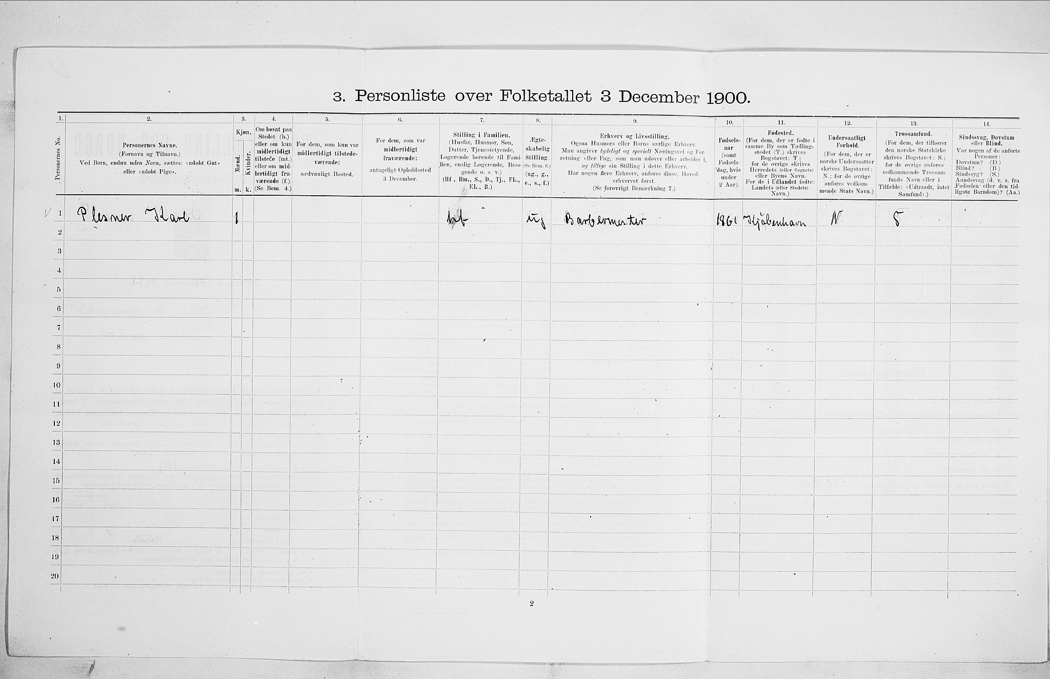 SAO, 1900 census for Kristiania, 1900, p. 50820