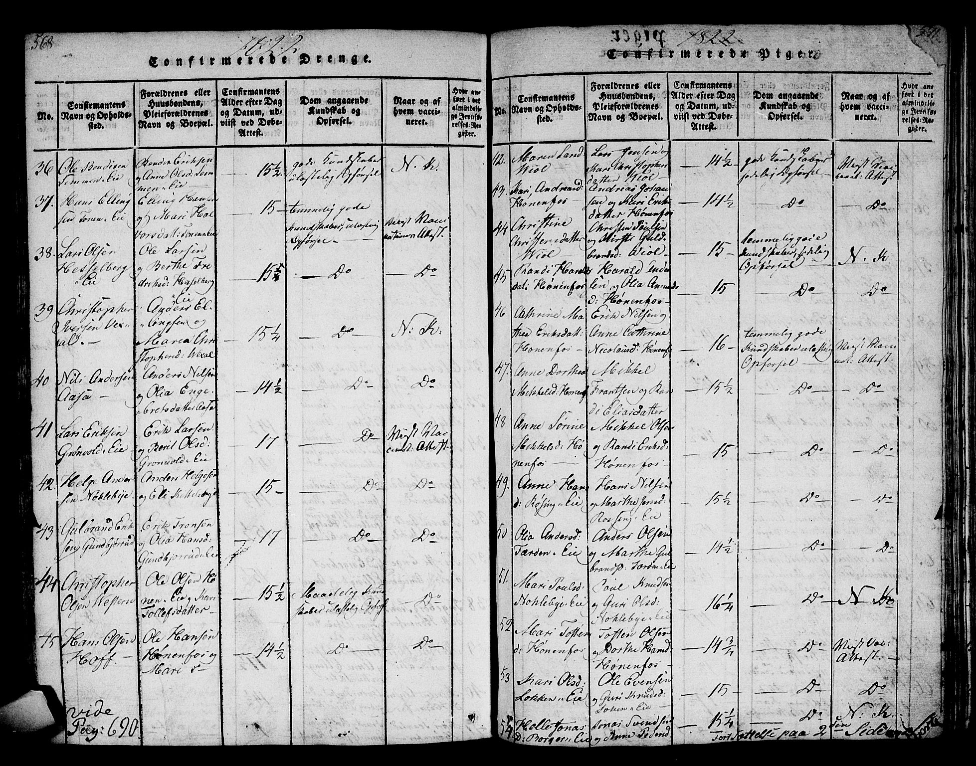 Norderhov kirkebøker, AV/SAKO-A-237/F/Fa/L0008: Parish register (official) no. 8, 1814-1833, p. 568-569