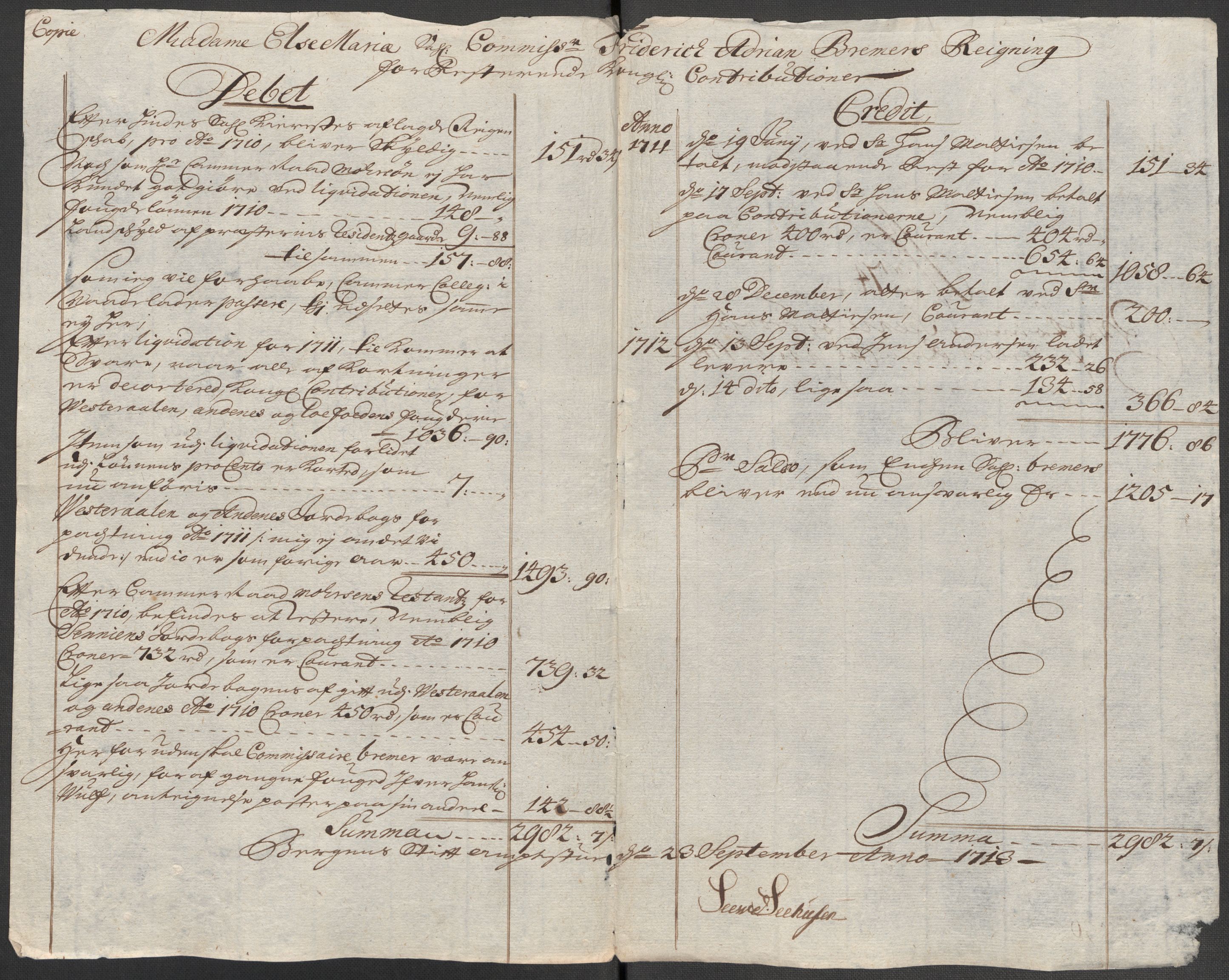 Rentekammeret inntil 1814, Reviderte regnskaper, Fogderegnskap, AV/RA-EA-4092/R68/L4760: Fogderegnskap Senja og Troms, 1714, p. 336