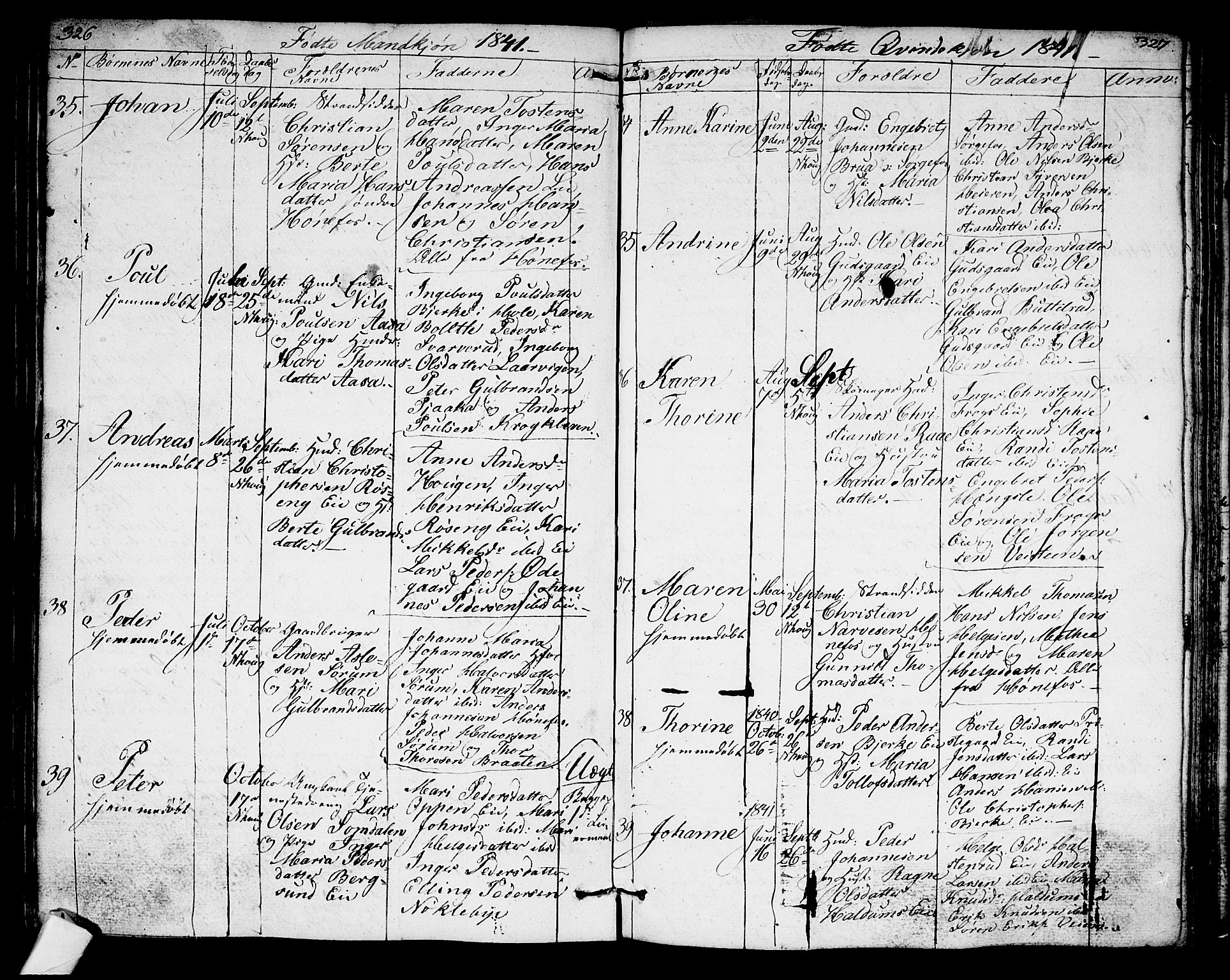 Norderhov kirkebøker, AV/SAKO-A-237/G/Ga/L0004: Parish register (copy) no. I 4, 1824-1849, p. 326-327