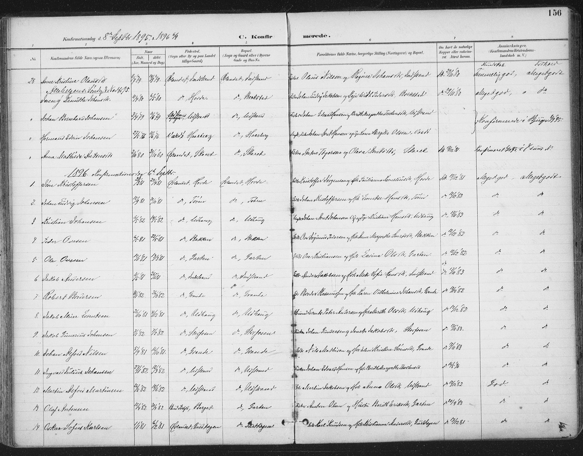 Ministerialprotokoller, klokkerbøker og fødselsregistre - Sør-Trøndelag, SAT/A-1456/659/L0743: Parish register (official) no. 659A13, 1893-1910, p. 156