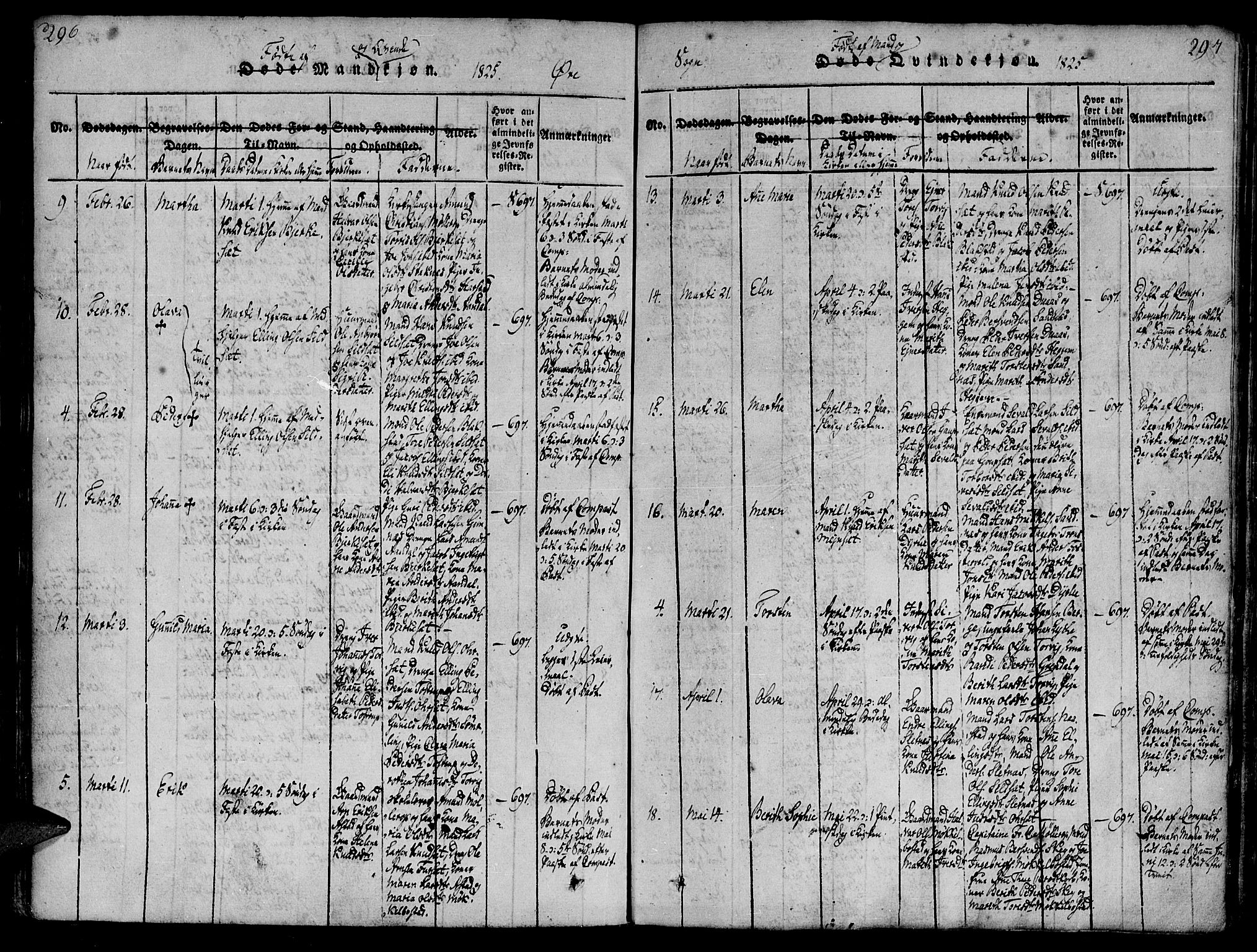 Ministerialprotokoller, klokkerbøker og fødselsregistre - Møre og Romsdal, SAT/A-1454/586/L0982: Parish register (official) no. 586A08, 1819-1829, p. 296-297