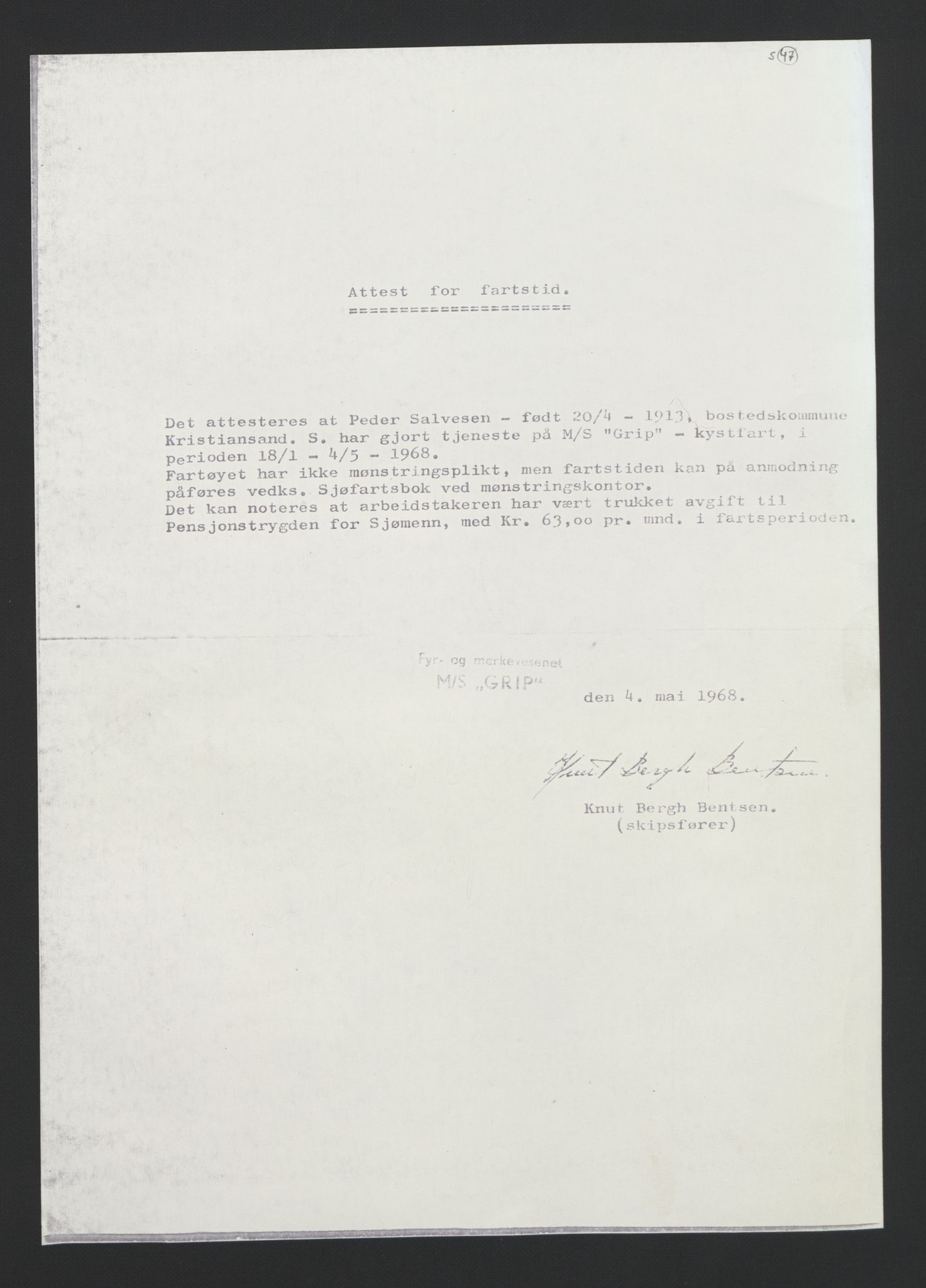 Kristiansand mønstringskrets, AV/SAK-2031-0015/F/Fb/L0010: Hovedrulle nr 5383-6142, I-17, 1927-1946, p. 63