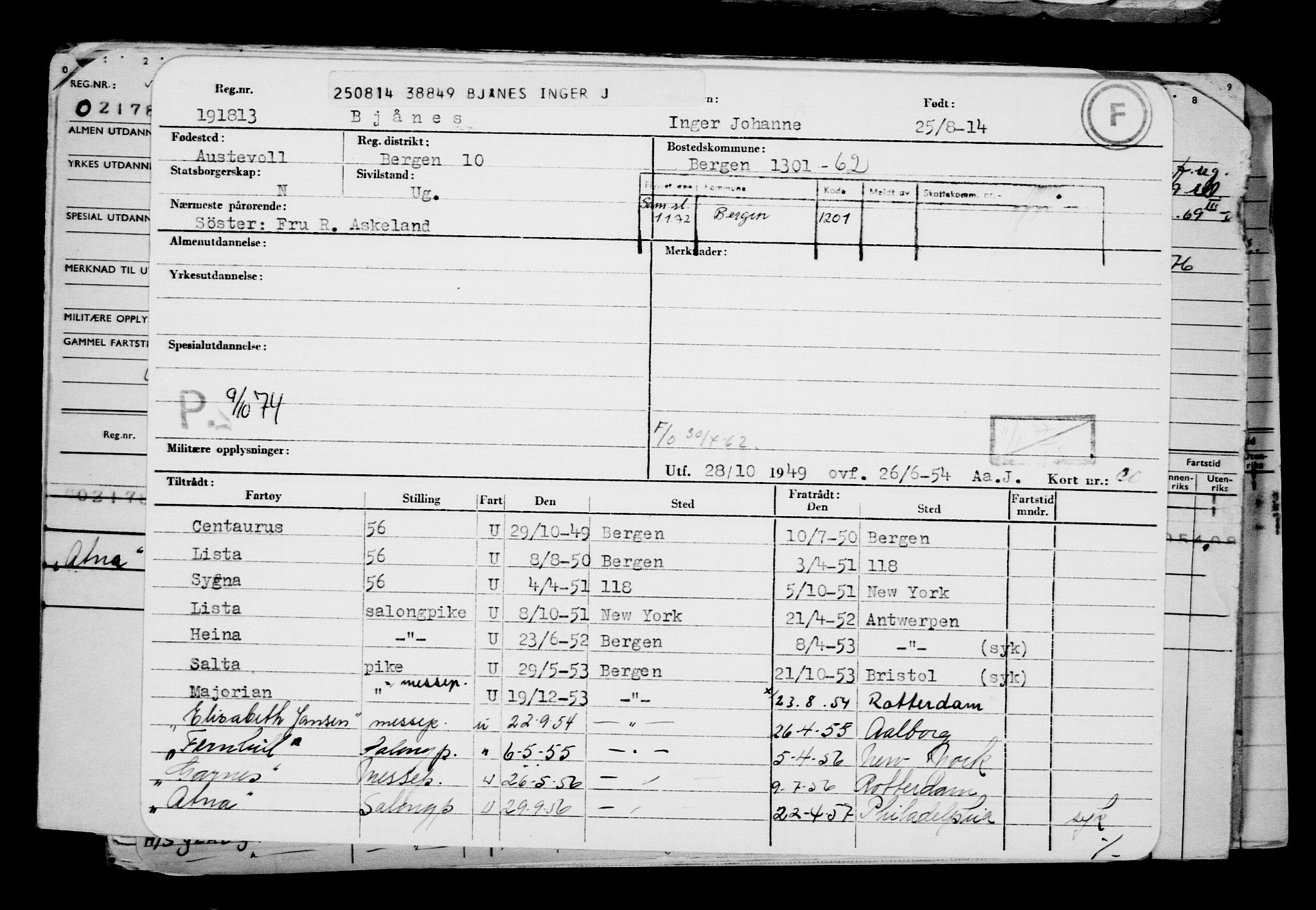 Direktoratet for sjømenn, AV/RA-S-3545/G/Gb/L0123: Hovedkort, 1914, p. 399