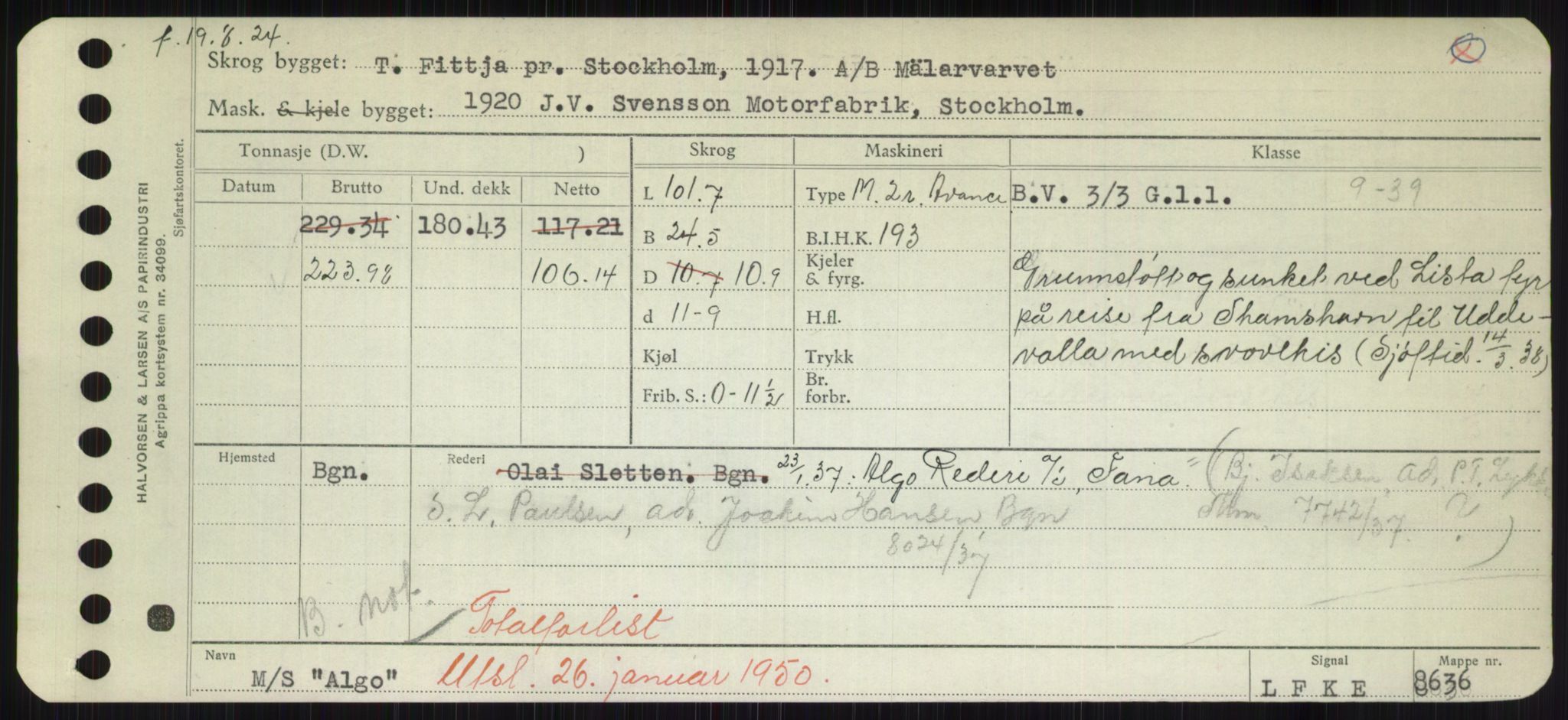 Sjøfartsdirektoratet med forløpere, Skipsmålingen, RA/S-1627/H/Hd/L0001: Fartøy, A-Anv, p. 337