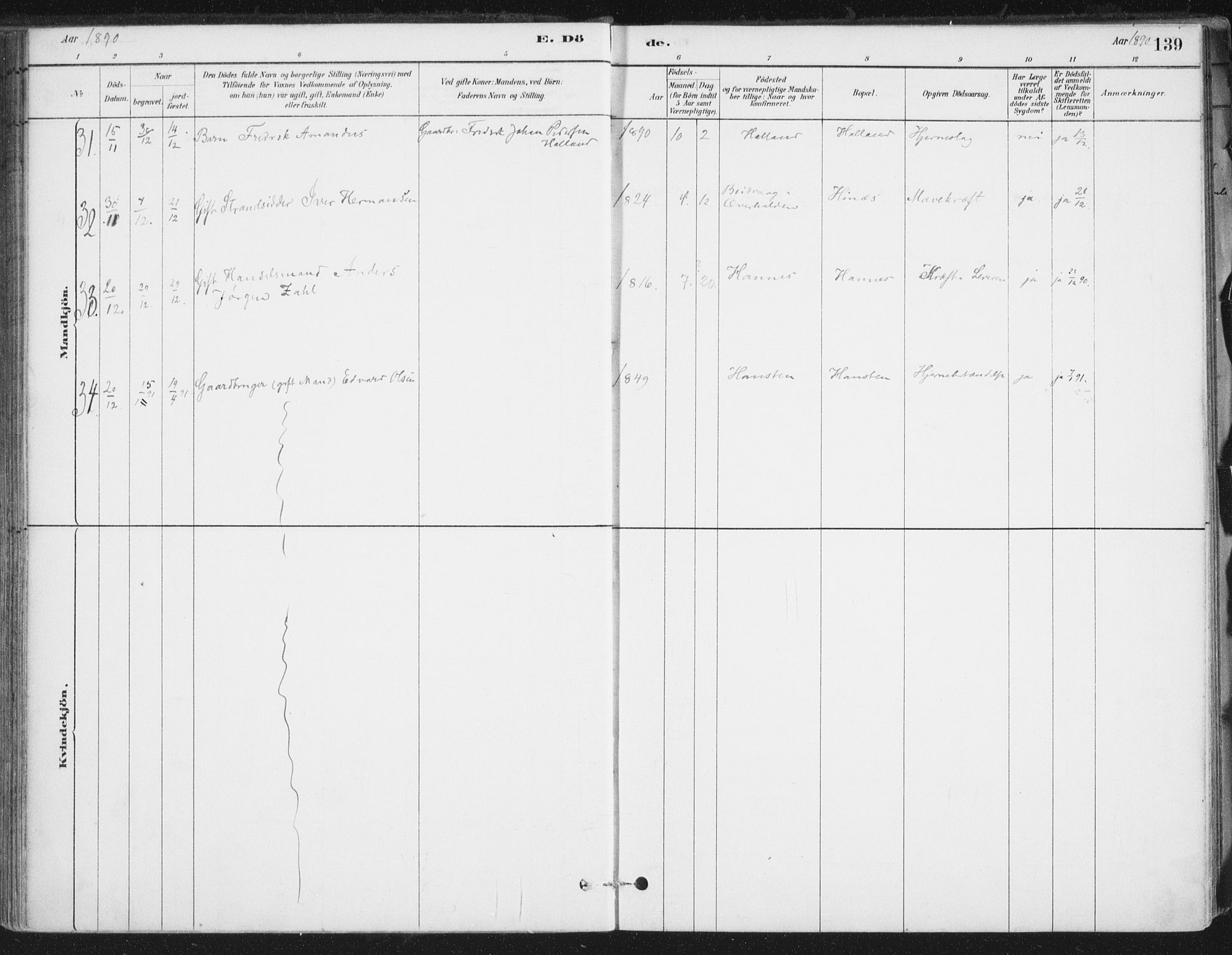 Ministerialprotokoller, klokkerbøker og fødselsregistre - Nordland, AV/SAT-A-1459/838/L0553: Parish register (official) no. 838A11, 1880-1910, p. 139