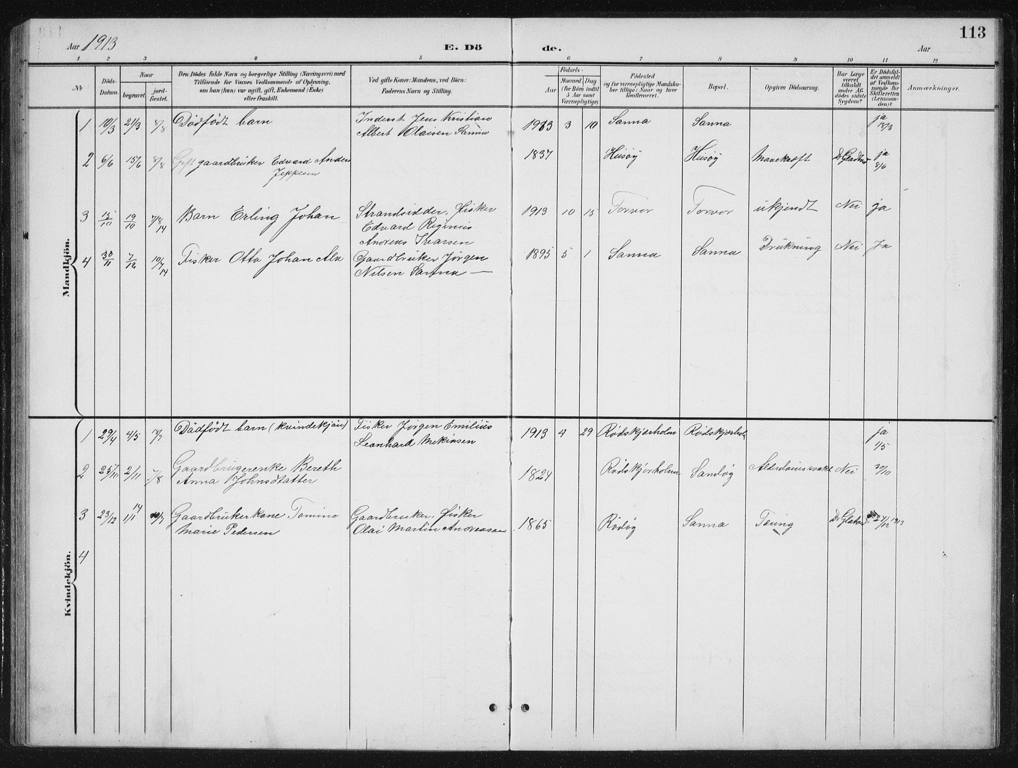 Ministerialprotokoller, klokkerbøker og fødselsregistre - Nordland, AV/SAT-A-1459/840/L0583: Parish register (copy) no. 840C03, 1901-1933, p. 113