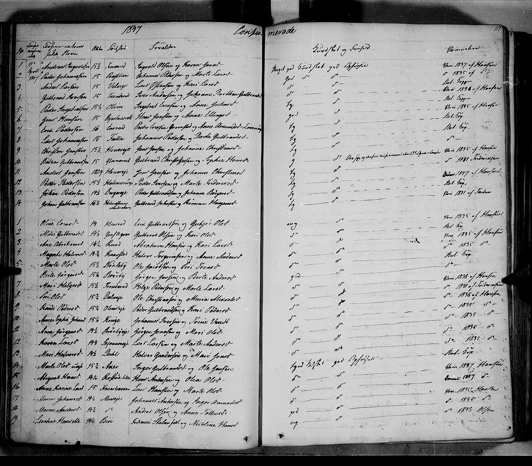 Jevnaker prestekontor, SAH/PREST-116/H/Ha/Haa/L0006: Parish register (official) no. 6, 1837-1857, p. 117
