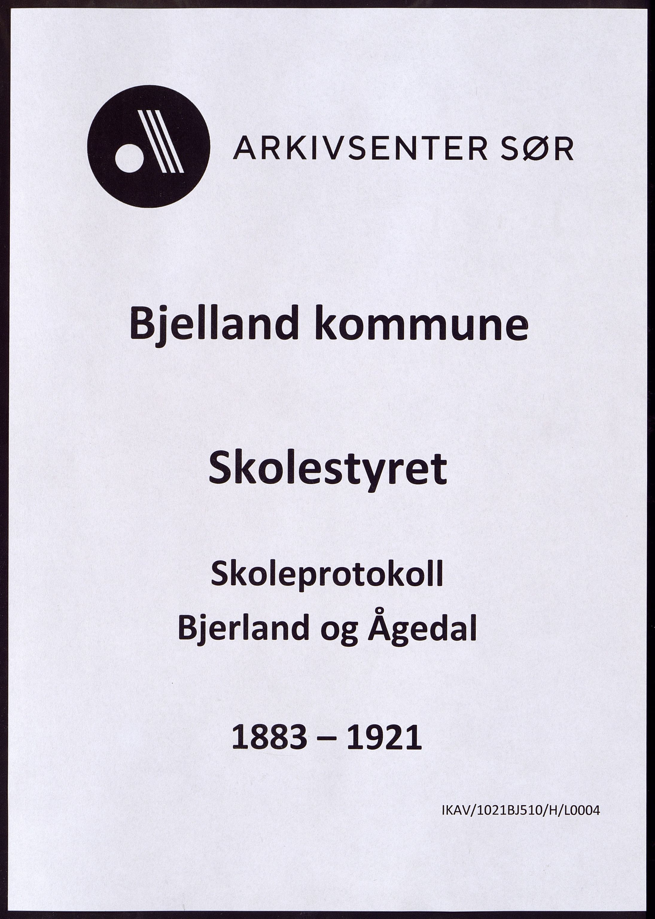 Bjelland kommune - Skolestyret, ARKSOR/1021BJ510/H/L0004: Skoleprotokoll, Bjerland (Rydlende) og Ågedal (Foss) kretser, 1883-1921