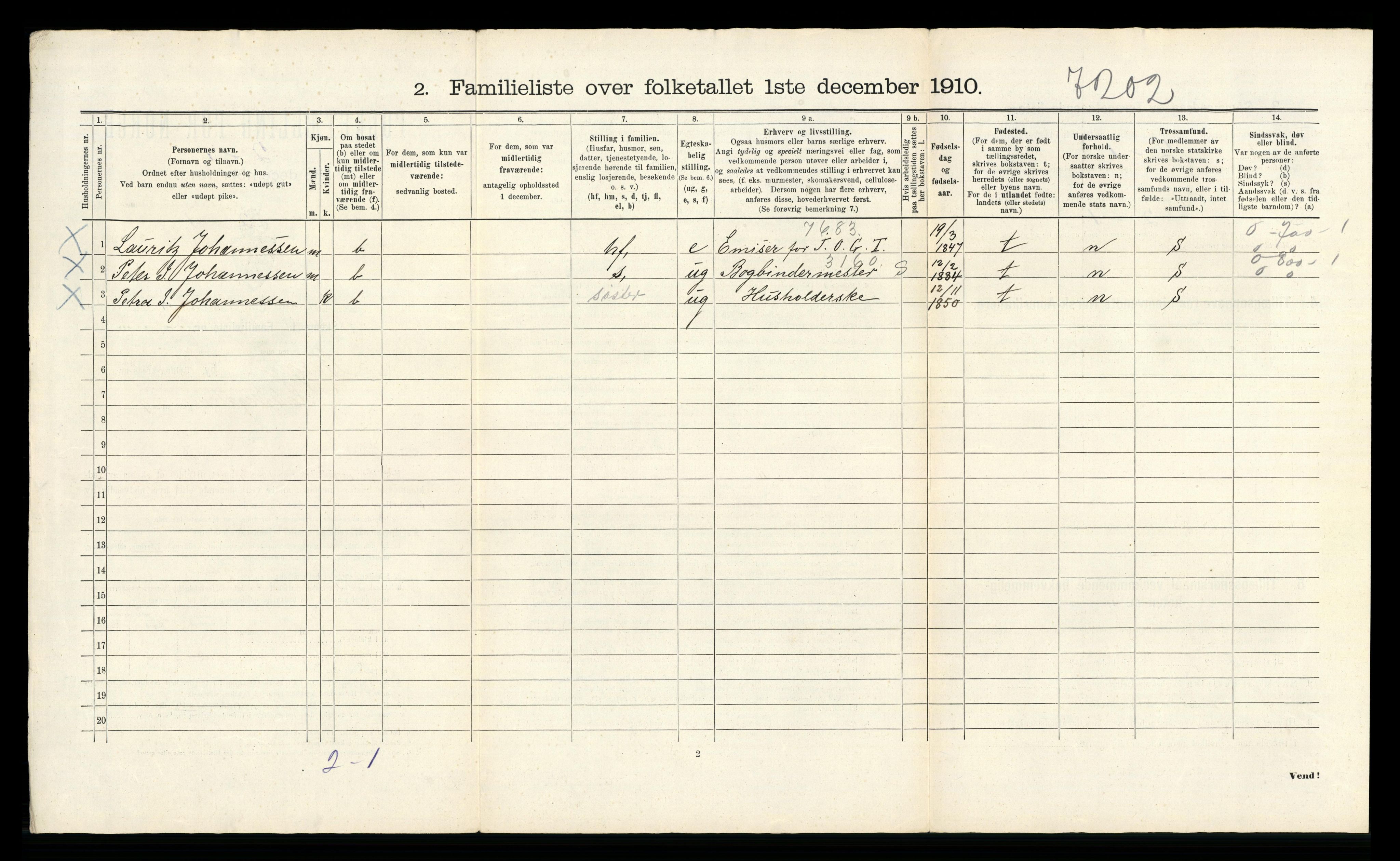 RA, 1910 census for Bergen, 1910, p. 8360