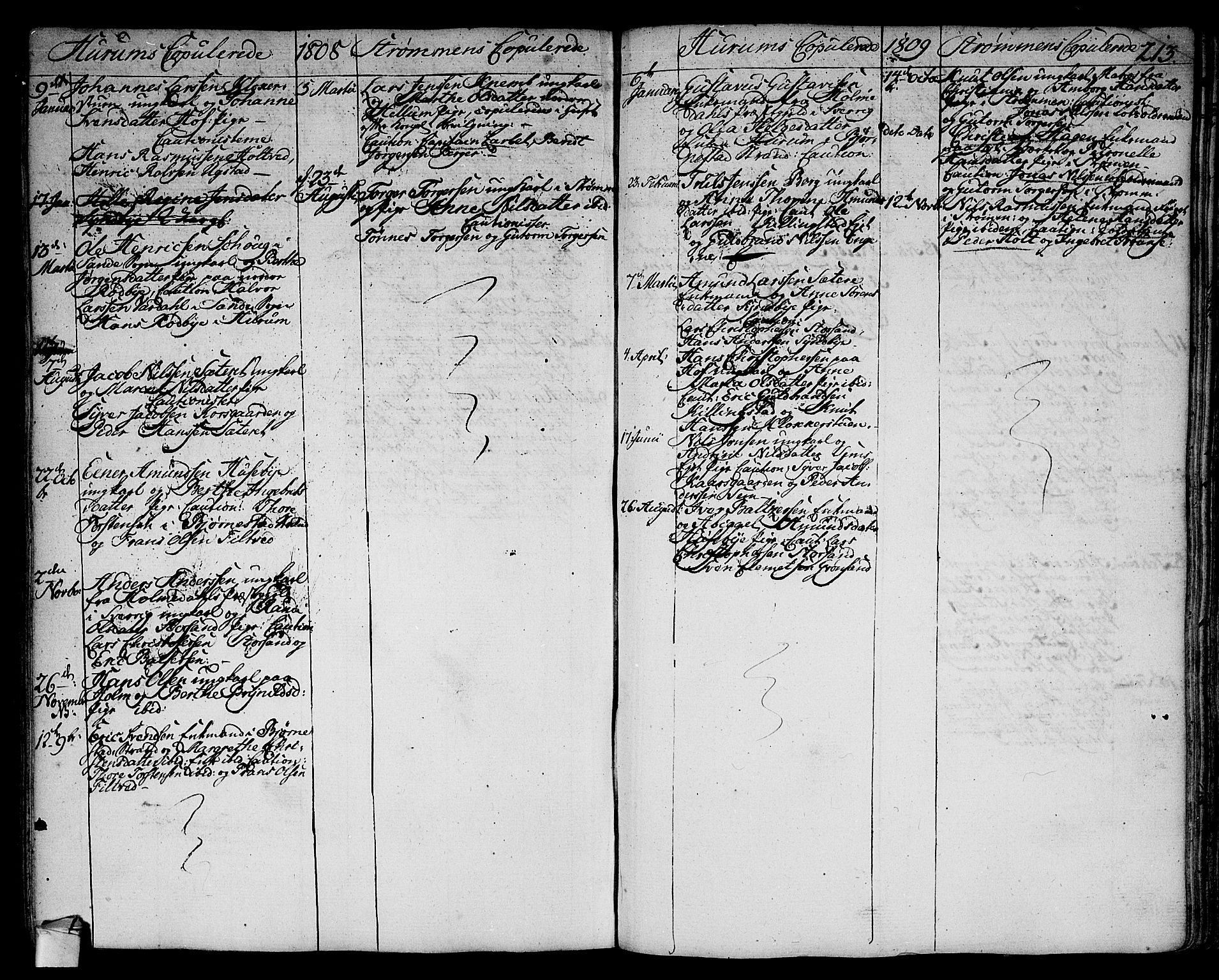 Hurum kirkebøker, SAKO/A-229/F/Fa/L0007: Parish register (official) no. 7, 1771-1810, p. 213