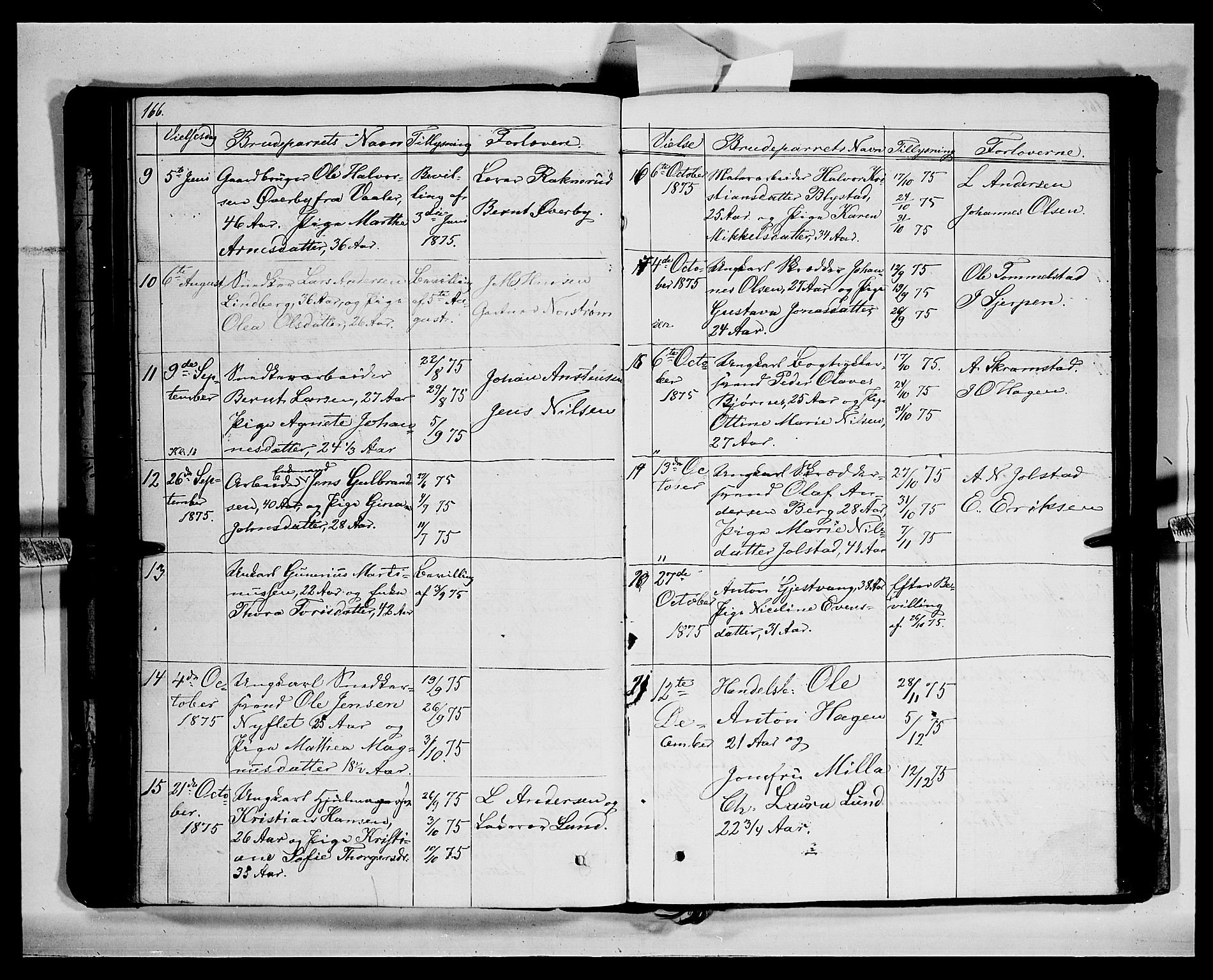 Vang prestekontor, Hedmark, SAH/PREST-008/H/Ha/Hab/L0011: Parish register (copy) no. 11, 1855-1878, p. 166