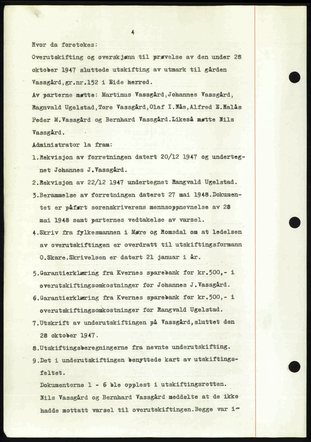 Nordmøre sorenskriveri, AV/SAT-A-4132/1/2/2Ca: Mortgage book no. A110, 1948-1949, Diary no: : 3354/1948