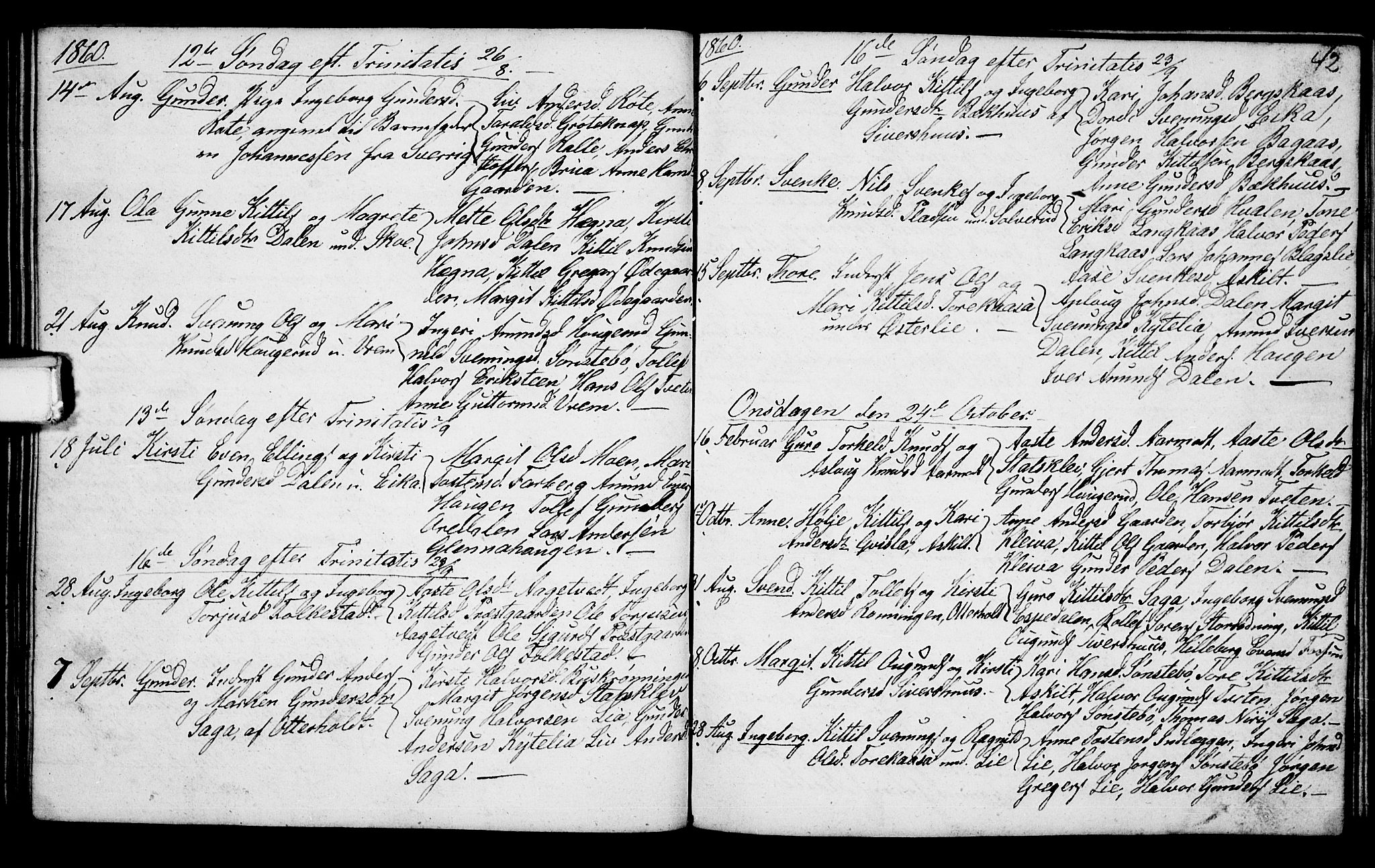 Bø kirkebøker, AV/SAKO-A-257/G/Ga/L0002: Parish register (copy) no. 2, 1853-1866, p. 42