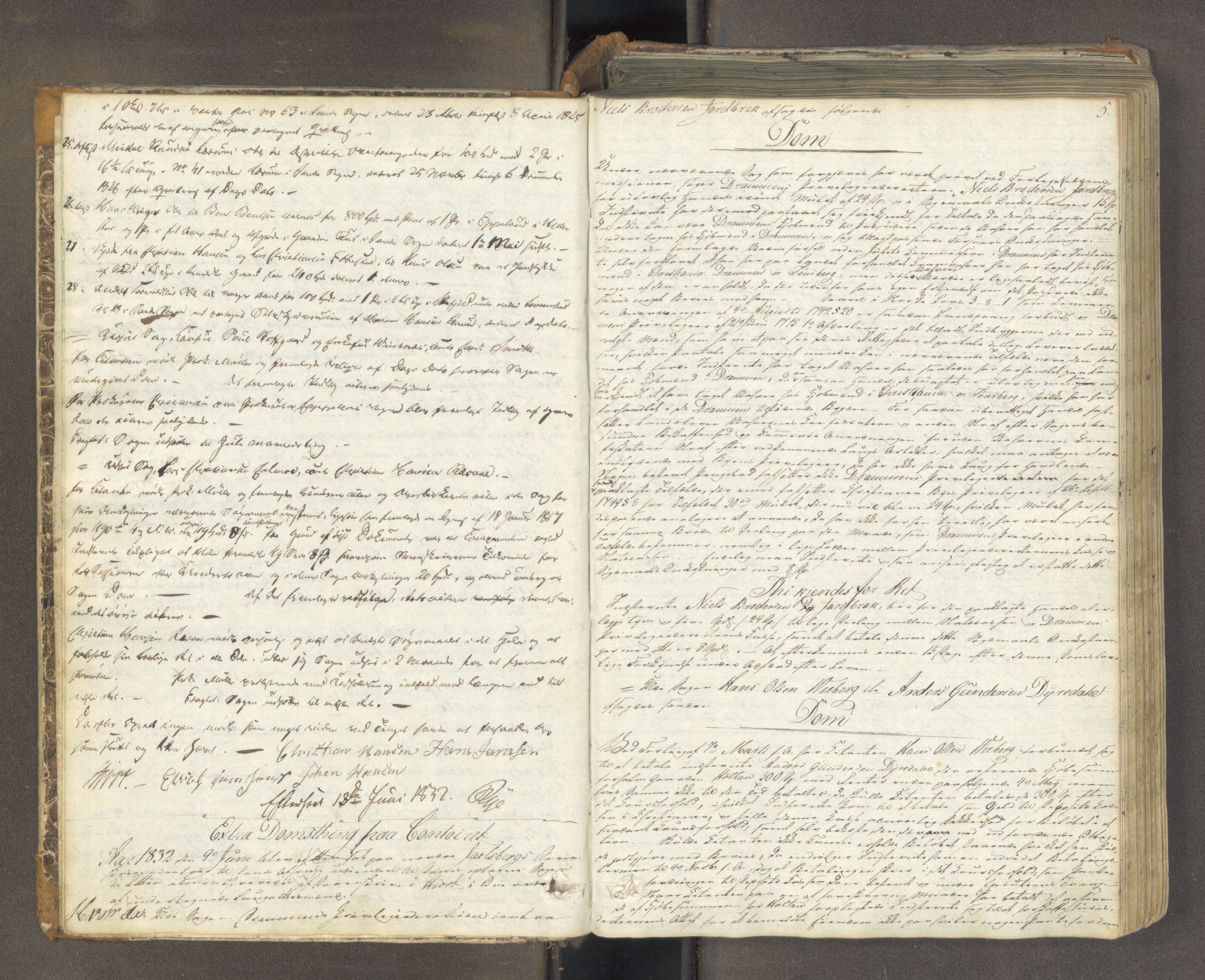 Nordre Jarlsberg sorenskriveri, AV/SAKO-A-80/F/Fa/Faa/L0036: Tingbok, 1832-1836, p. 4b-5a