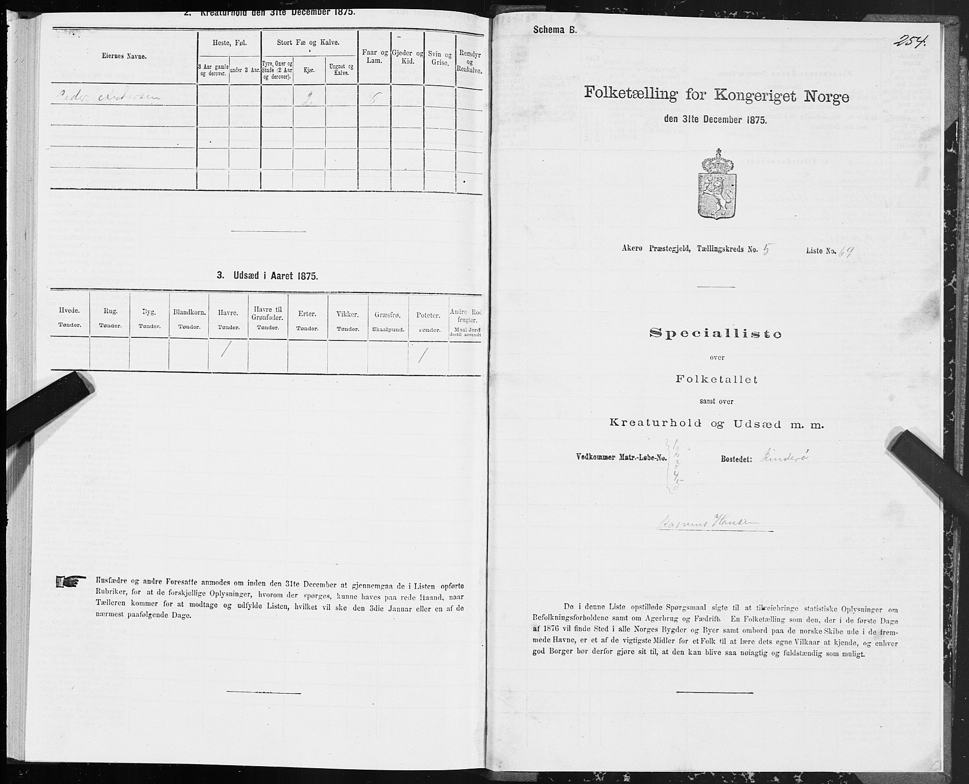 SAT, 1875 census for 1545P Aukra, 1875, p. 2254