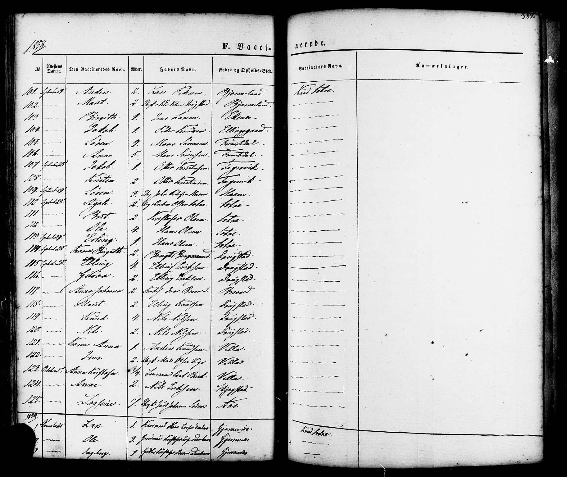 Ministerialprotokoller, klokkerbøker og fødselsregistre - Møre og Romsdal, SAT/A-1454/539/L0529: Parish register (official) no. 539A02, 1848-1872, p. 387
