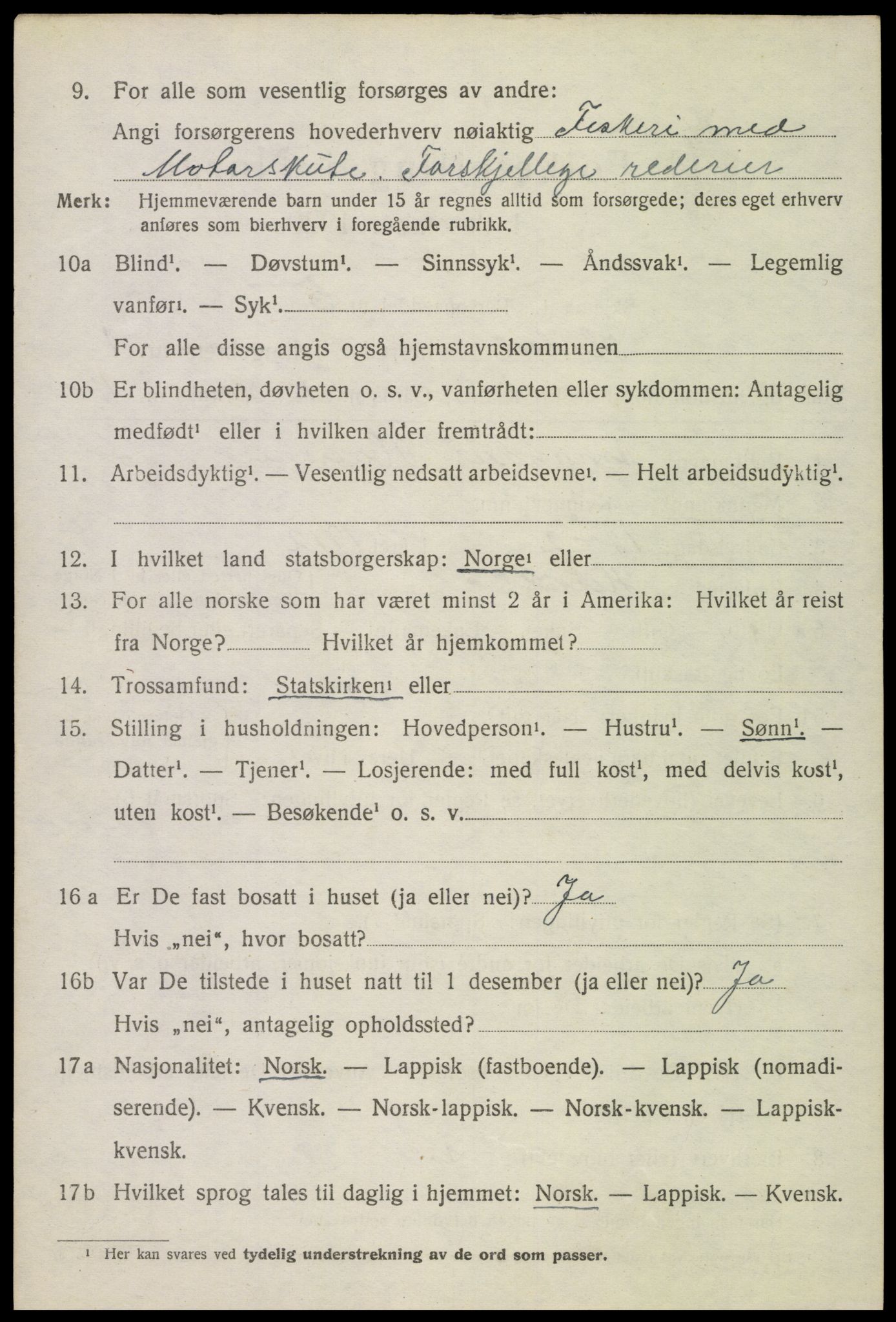 SAT, 1920 census for Hadsel, 1920, p. 3403