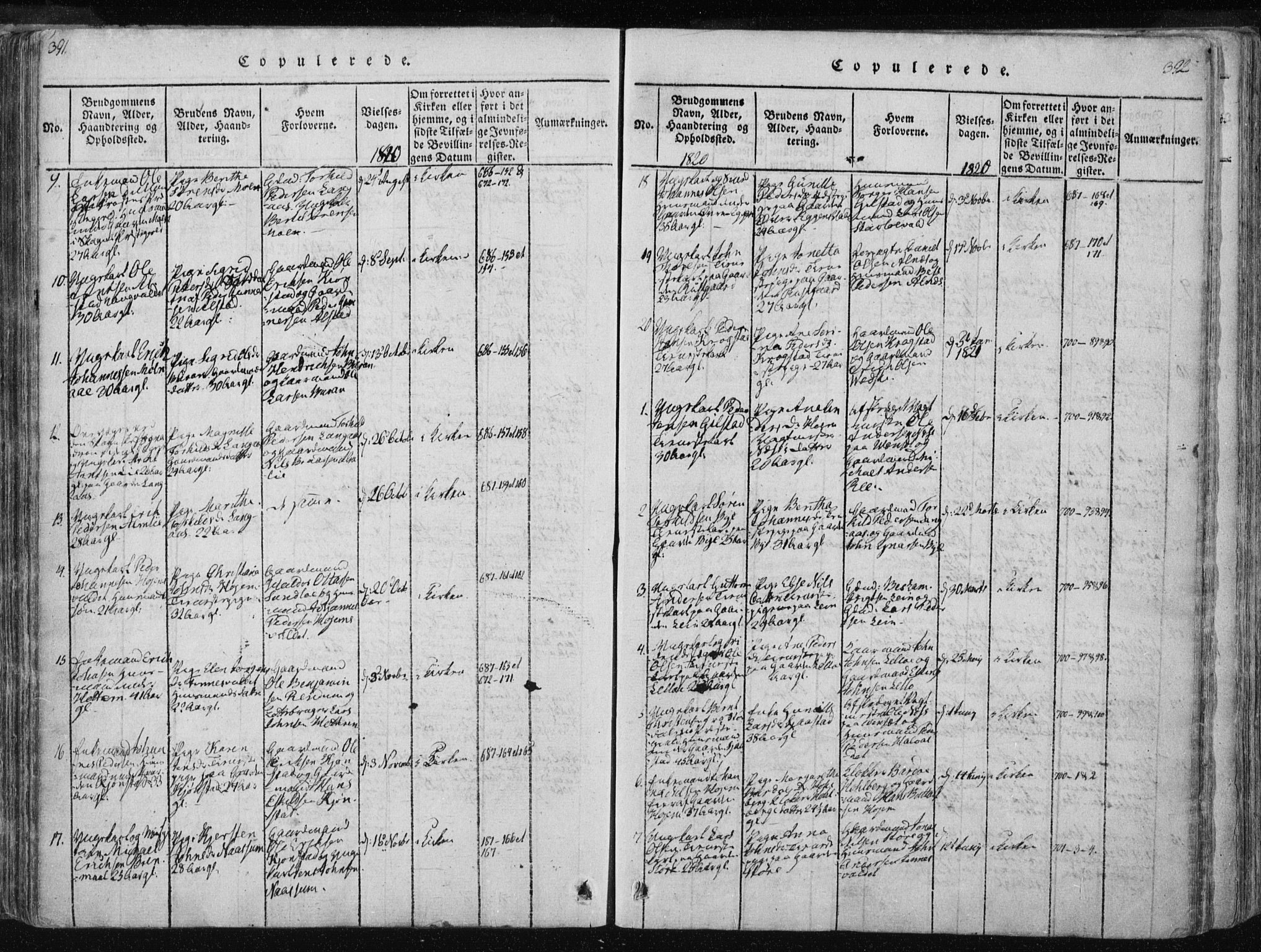 Ministerialprotokoller, klokkerbøker og fødselsregistre - Nord-Trøndelag, SAT/A-1458/717/L0148: Parish register (official) no. 717A04 /1, 1816-1825, p. 391-392