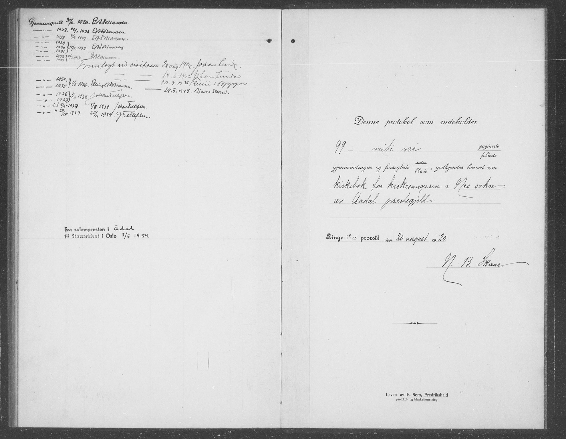 Ådal kirkebøker, AV/SAKO-A-248/G/Gb/L0003: Parish register (copy) no. II 3, 1921-1939