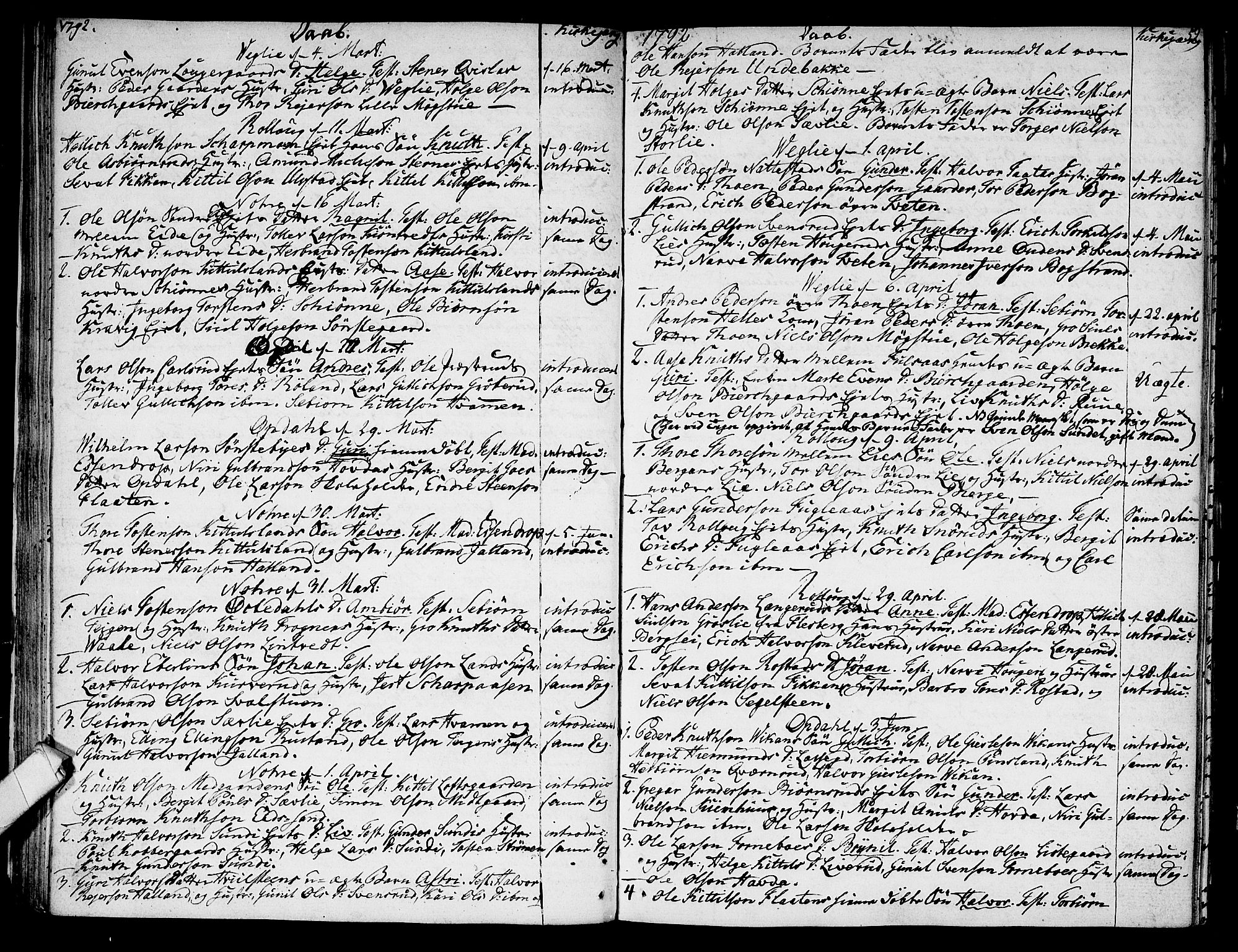 Rollag kirkebøker, SAKO/A-240/F/Fa/L0004: Parish register (official) no. I 4, 1778-1792, p. 52