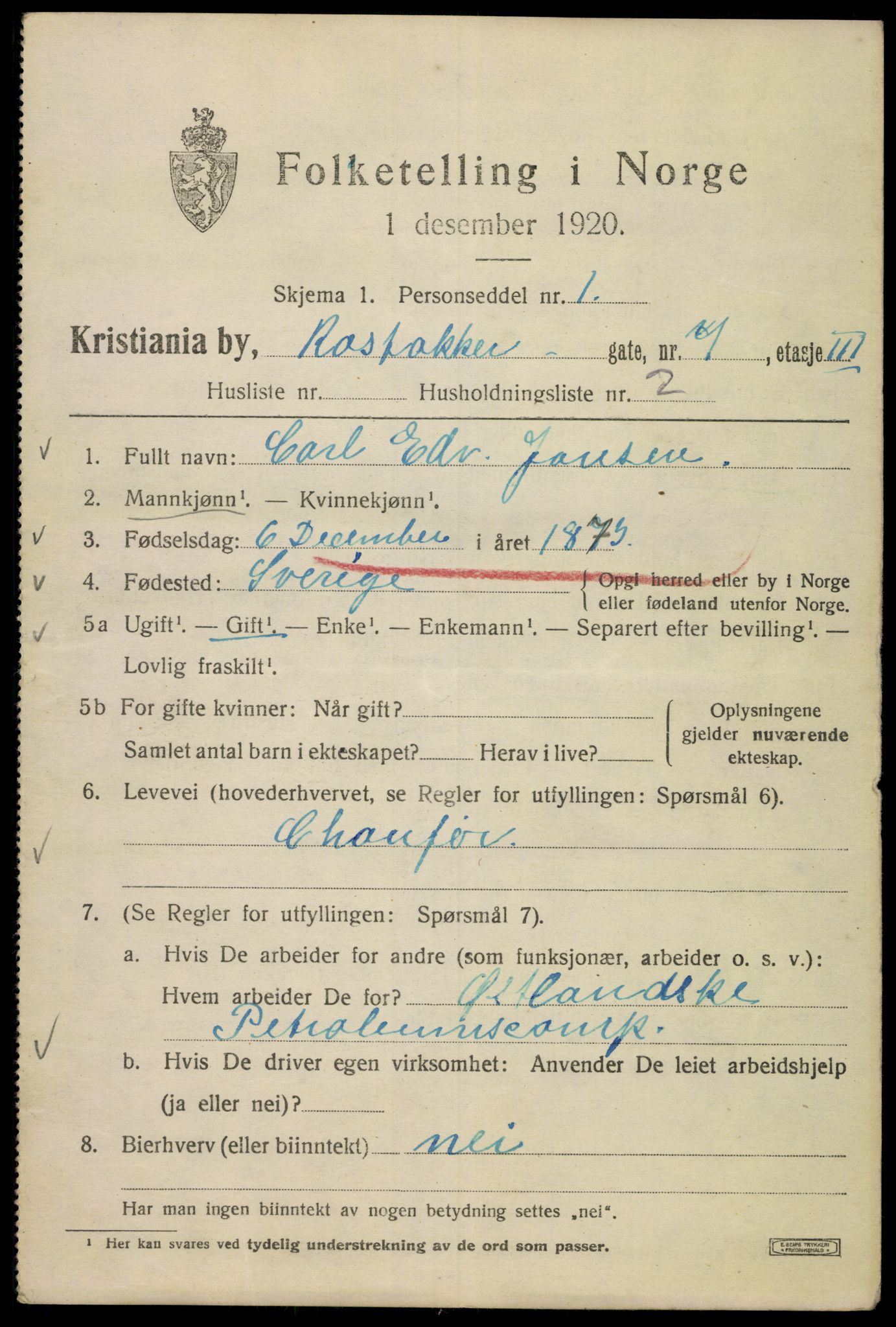 SAO, 1920 census for Kristiania, 1920, p. 469357