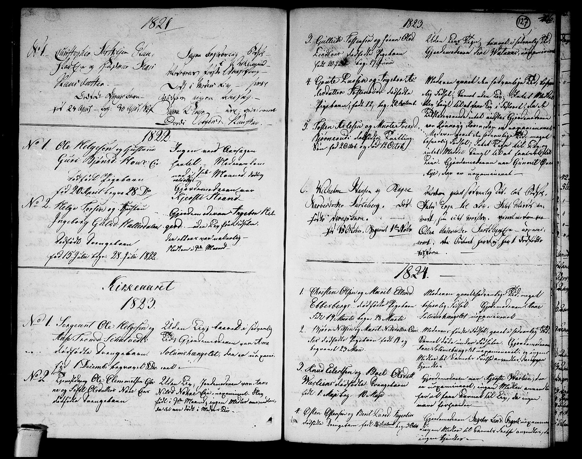 Sigdal kirkebøker, SAKO/A-245/F/Fa/L0004: Parish register (official) no. I 4, 1812-1815, p. 127
