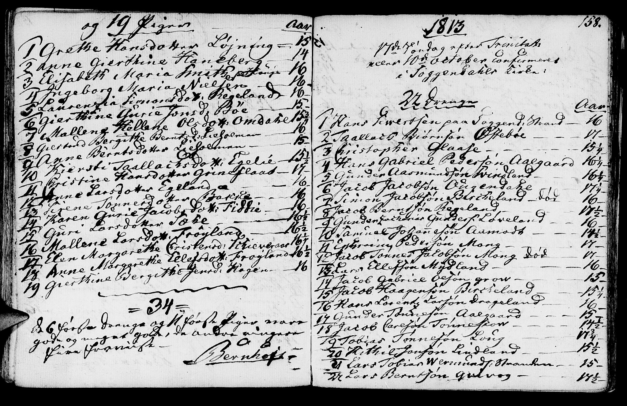 Sokndal sokneprestkontor, SAST/A-101808: Parish register (official) no. A 5, 1806-1826, p. 158