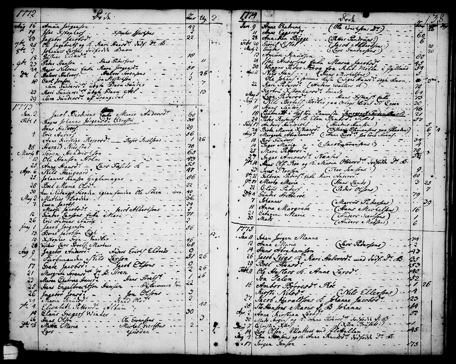 Brevik kirkebøker, SAKO/A-255/F/Fa/L0003: Parish register (official) no. 3, 1764-1814, p. 138