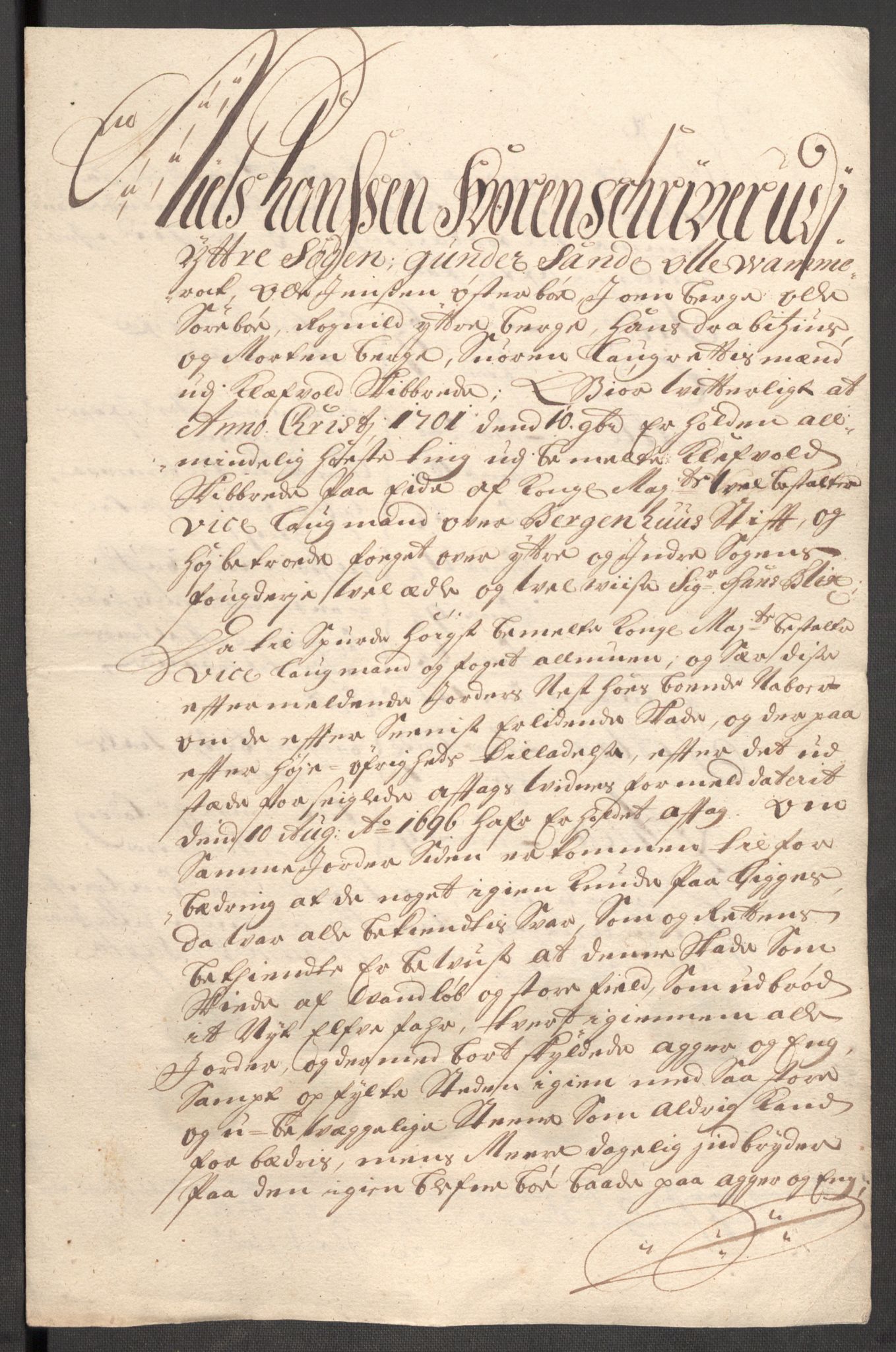 Rentekammeret inntil 1814, Reviderte regnskaper, Fogderegnskap, AV/RA-EA-4092/R52/L3311: Fogderegnskap Sogn, 1700-1701, p. 459