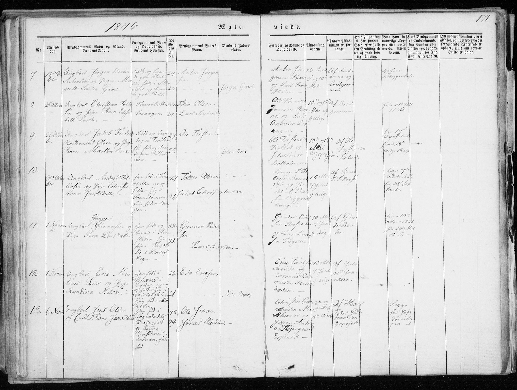 Tranøy sokneprestkontor, SATØ/S-1313/I/Ia/Iaa/L0006kirke: Parish register (official) no. 6, 1844-1855, p. 171
