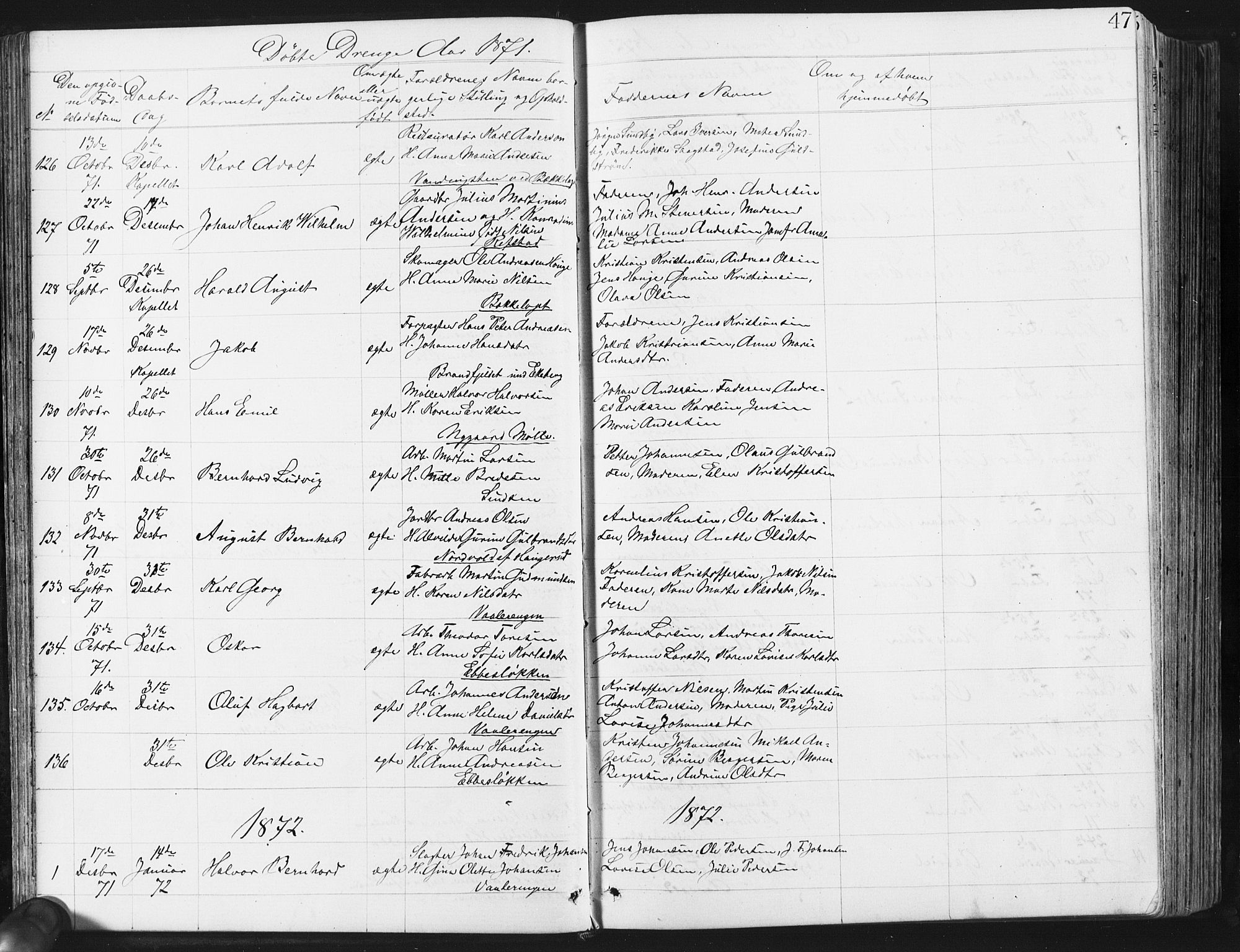 Østre Aker prestekontor Kirkebøker, SAO/A-10840/G/Ga/L0003: Parish register (copy) no. I 3, 1868-1913, p. 47