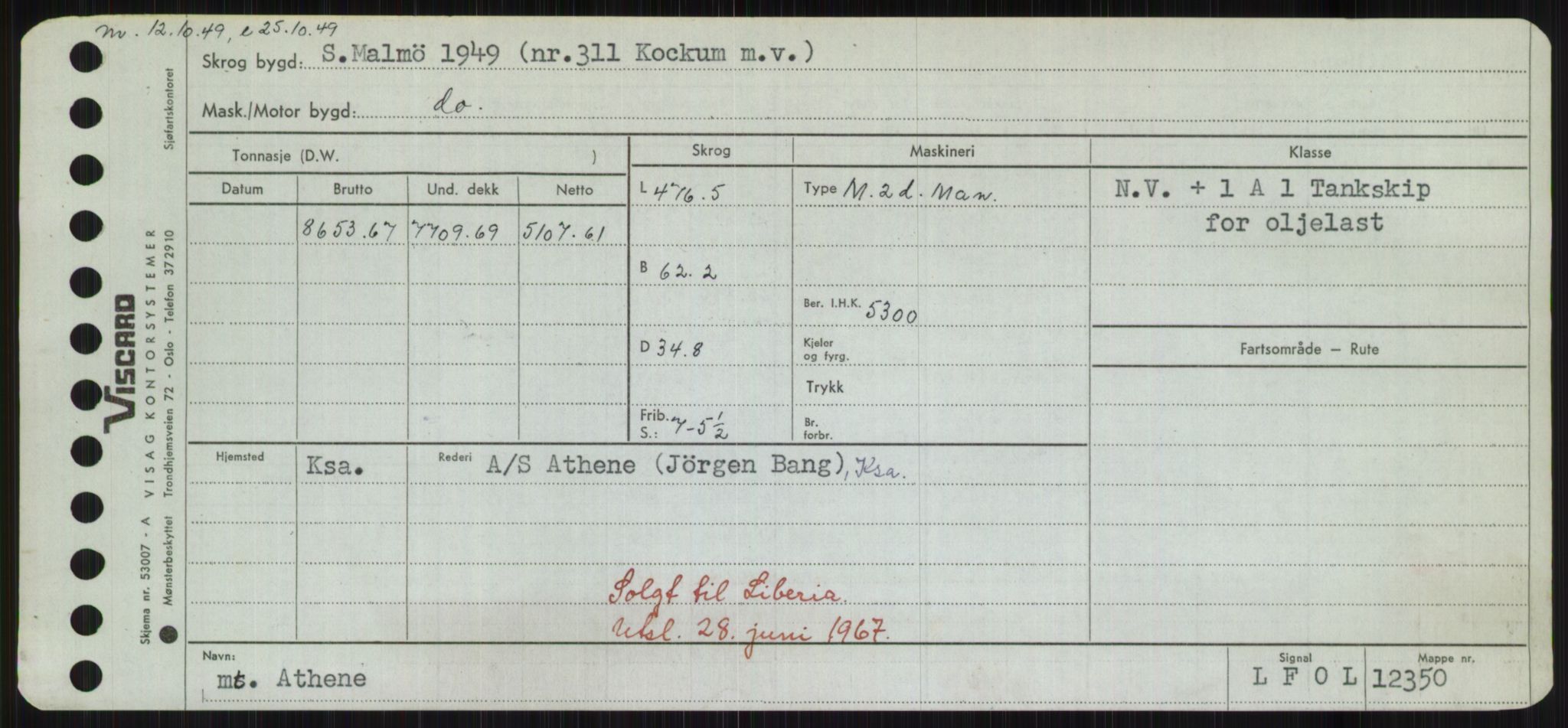 Sjøfartsdirektoratet med forløpere, Skipsmålingen, RA/S-1627/H/Hd/L0002: Fartøy, Apa-Axe, p. 355