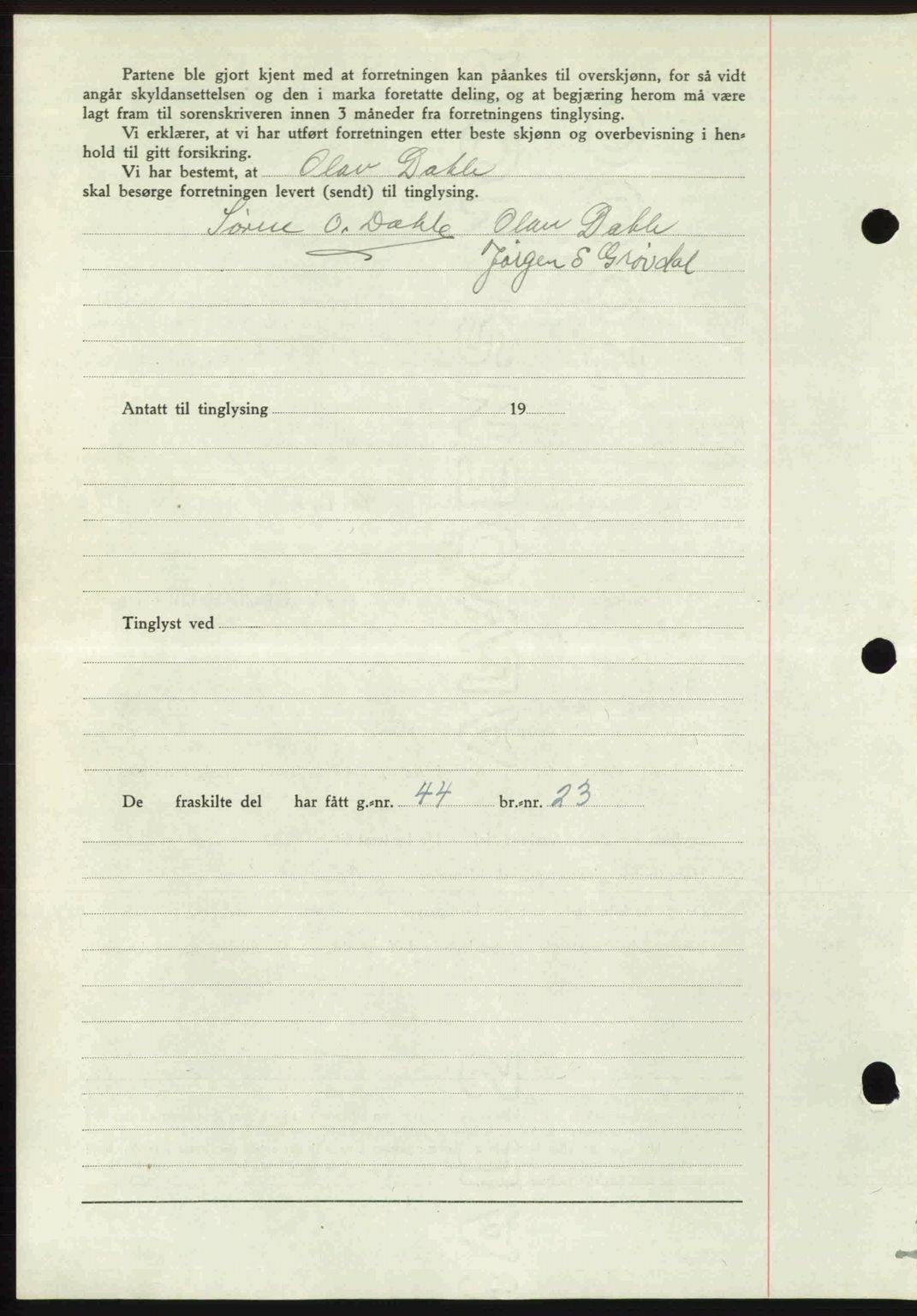 Romsdal sorenskriveri, AV/SAT-A-4149/1/2/2C: Mortgage book no. A21, 1946-1946, Diary no: : 2252/1946