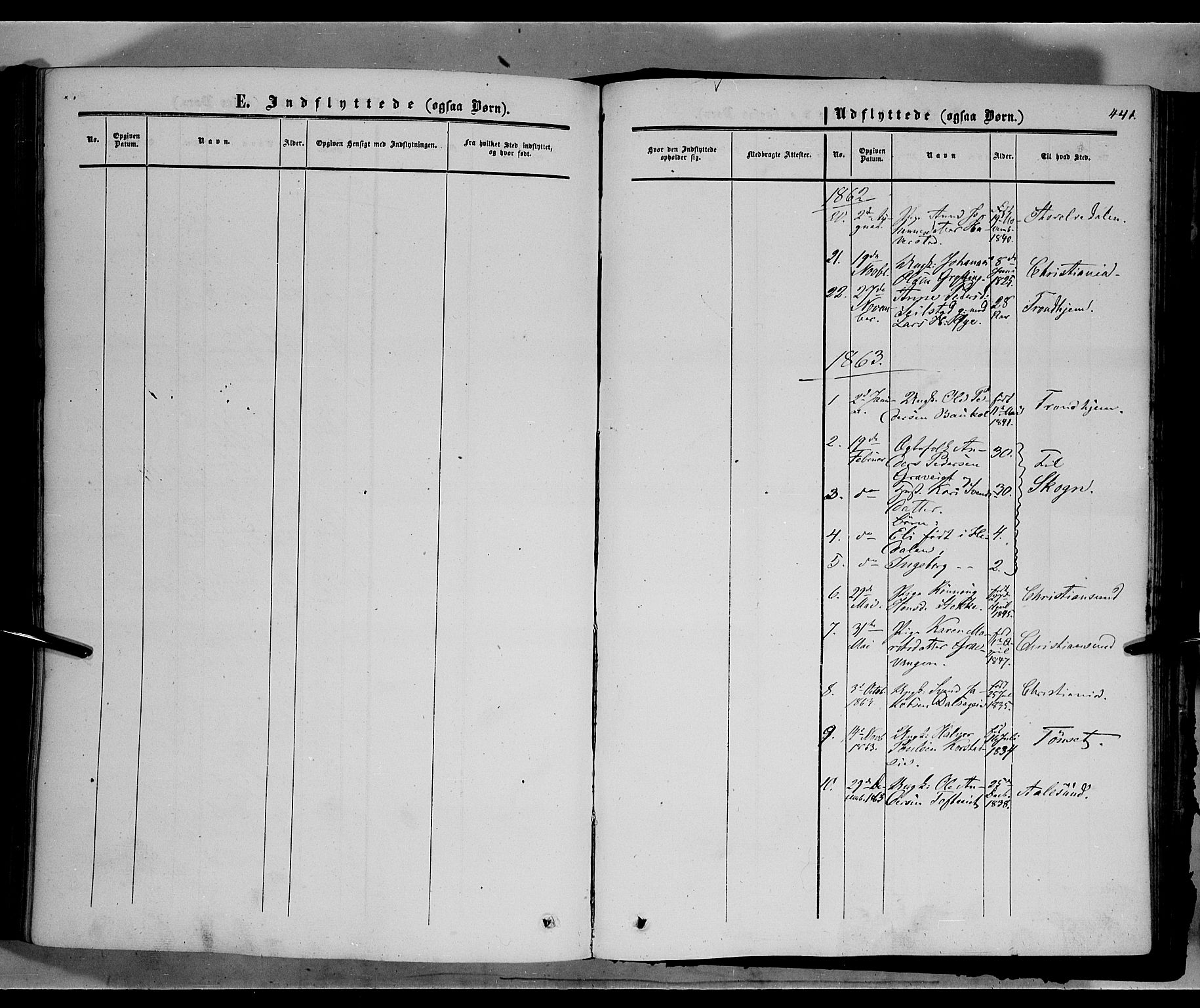 Sør-Fron prestekontor, AV/SAH-PREST-010/H/Ha/Haa/L0001: Parish register (official) no. 1, 1849-1863, p. 441