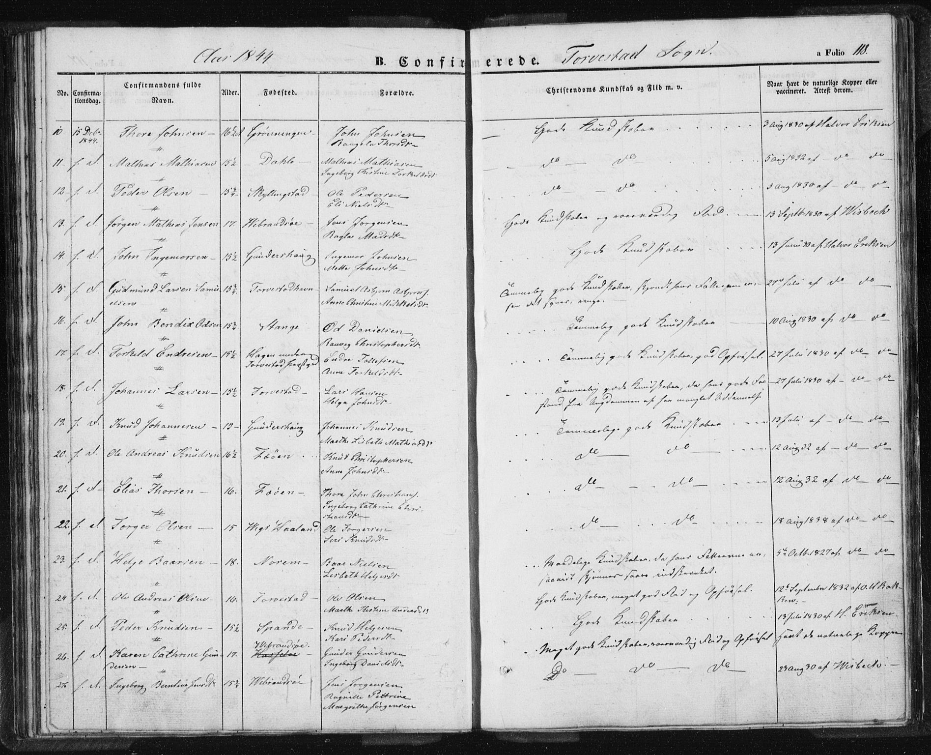 Torvastad sokneprestkontor, AV/SAST-A -101857/H/Ha/Haa/L0005: Parish register (official) no. A 5, 1836-1847, p. 118