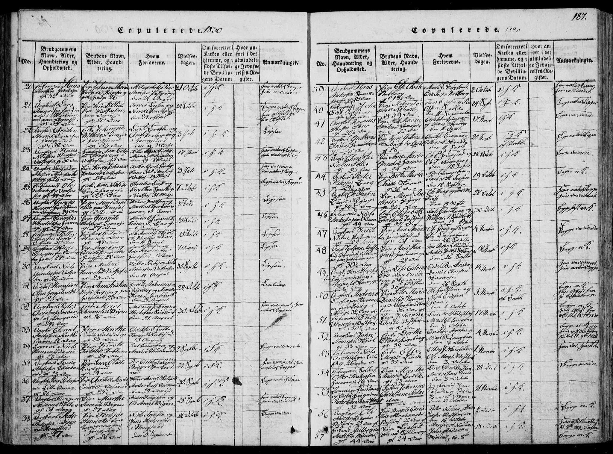 Eiker kirkebøker, SAKO/A-4/F/Fa/L0012: Parish register (official) no. I 12, 1827-1832, p. 187
