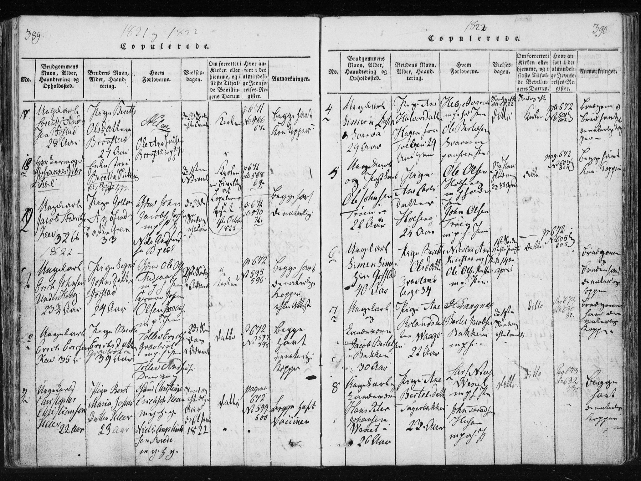 Ministerialprotokoller, klokkerbøker og fødselsregistre - Nord-Trøndelag, SAT/A-1458/749/L0469: Parish register (official) no. 749A03, 1817-1857, p. 389-390