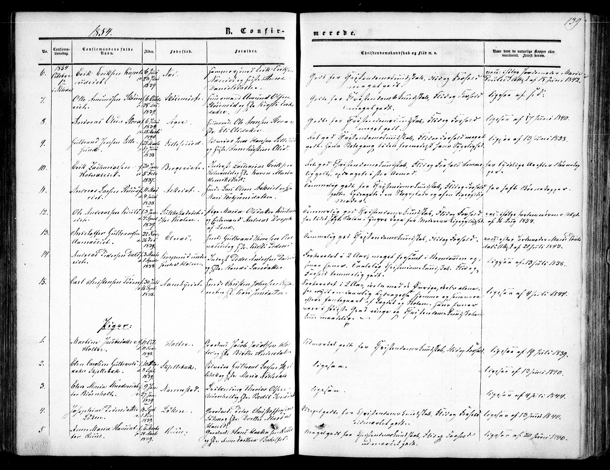 Nittedal prestekontor Kirkebøker, SAO/A-10365a/F/Fa/L0005: Parish register (official) no. I 5, 1850-1862, p. 139