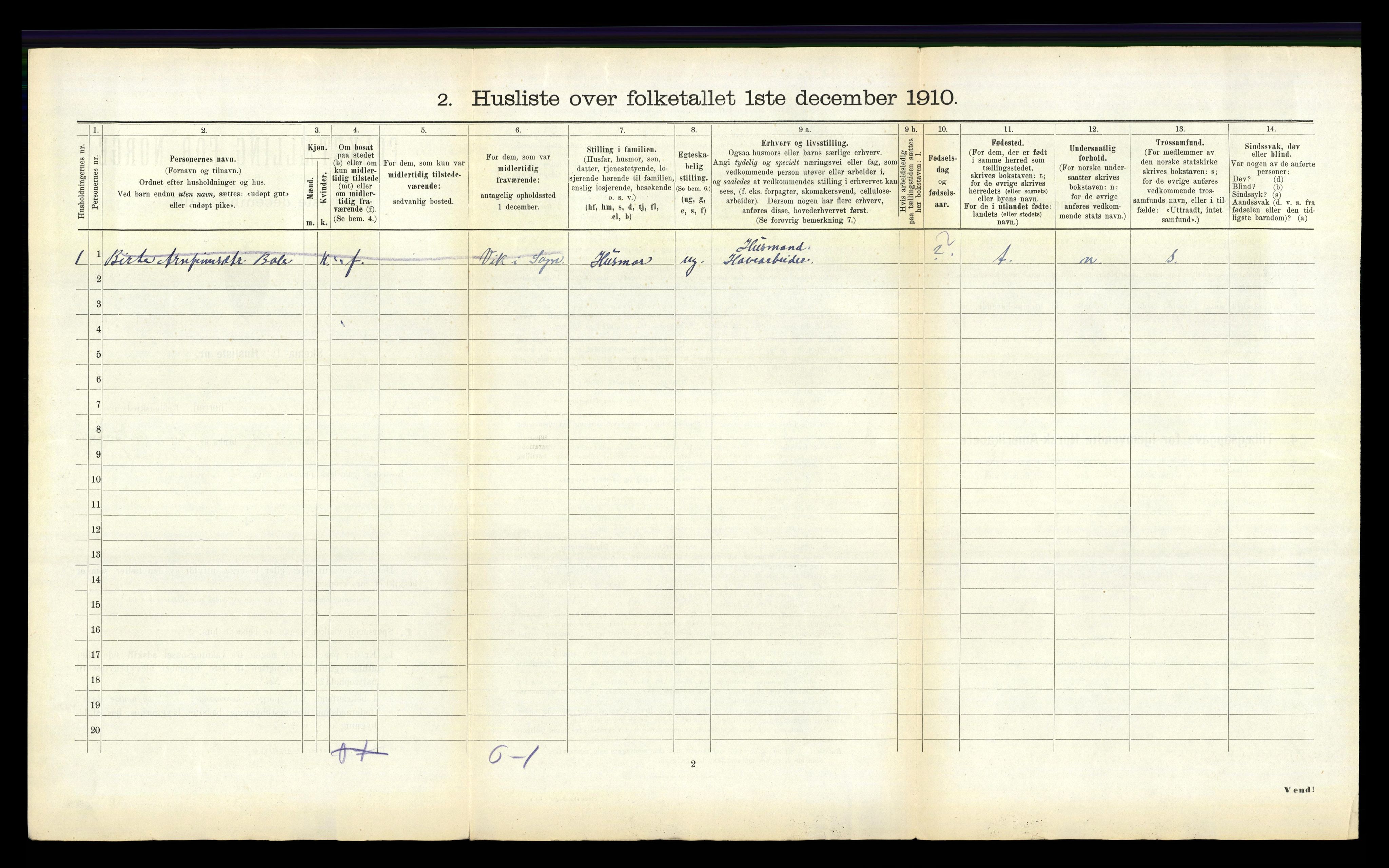 RA, 1910 census for Balestrand, 1910, p. 241